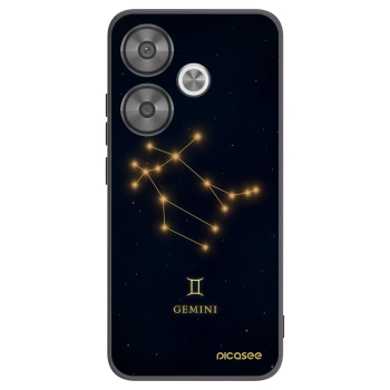 Picasee silikonowe czarne etui na Xiaomi Poco F6 - GEMINI