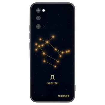 Picasee silikonowe czarne etui na Samsung Galaxy S20 G980F - GEMINI