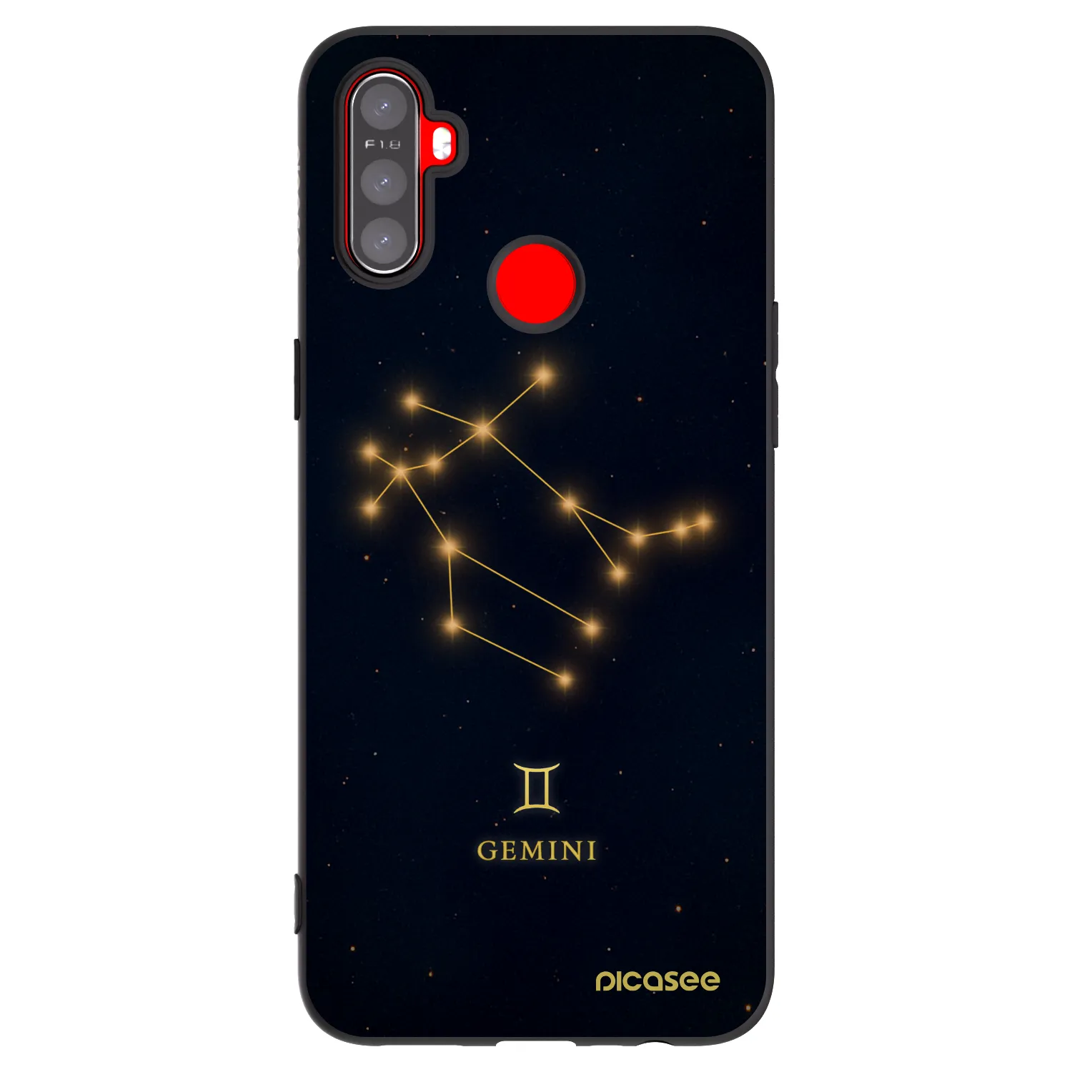 Picasee silikonowe czarne etui na Realme C3 - GEMINI