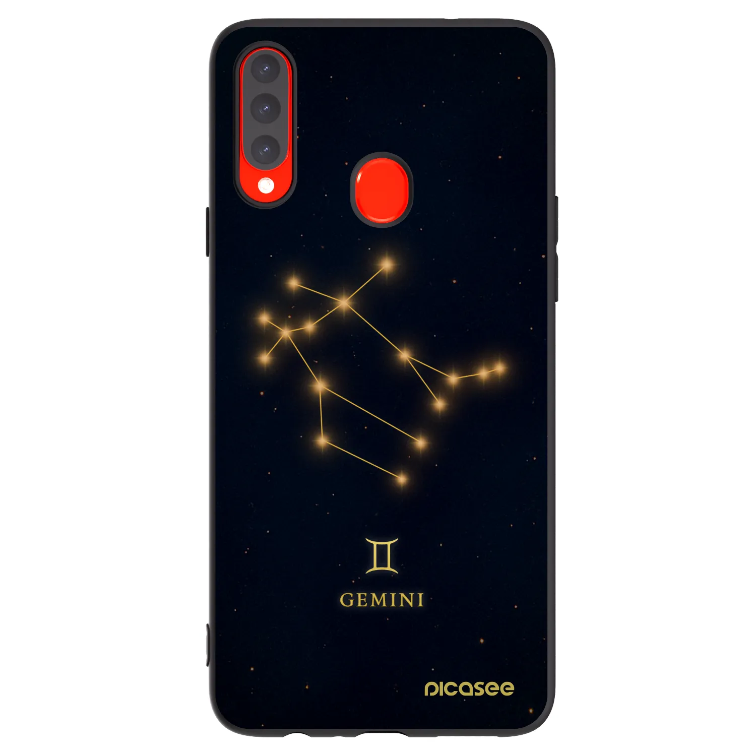 Picasee silikonowe czarne etui na Samsung Galaxy A20s - GEMINI