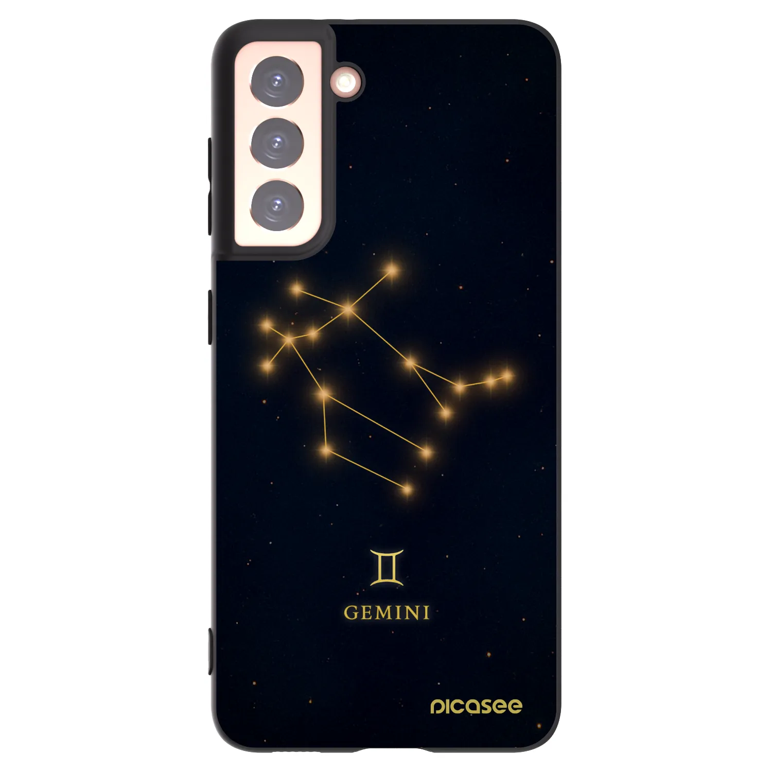 Picasee silikonowe czarne etui na Samsung Galaxy S21 5G G991B - GEMINI