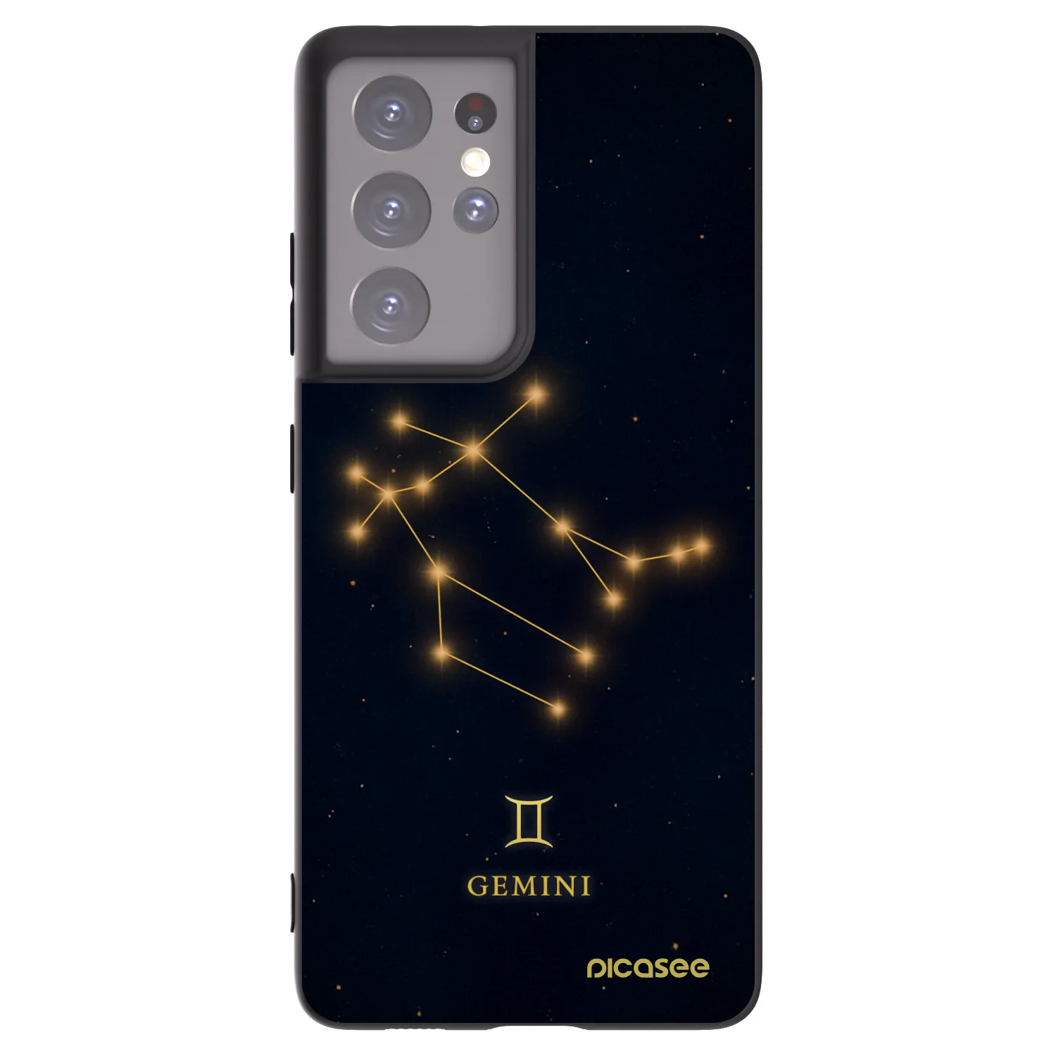 Picasee silikonowe czarne etui na Samsung Galaxy S21 Ultra 5G G998B - GEMINI