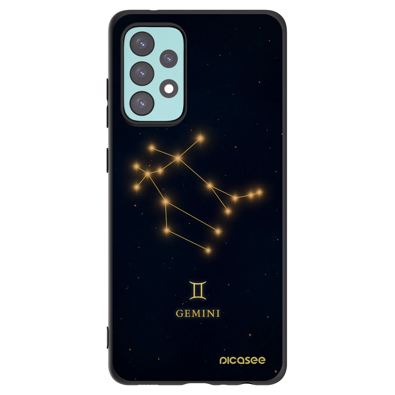 Picasee silikonowe czarne etui na Samsung Galaxy A72 A725F - GEMINI