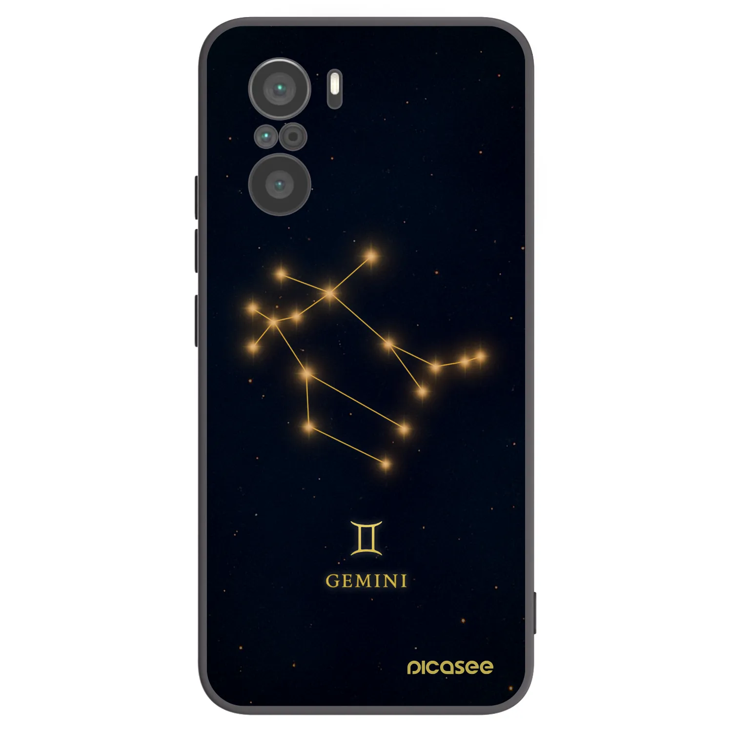 Picasee silikonowe czarne etui na Xiaomi Poco F3 - GEMINI