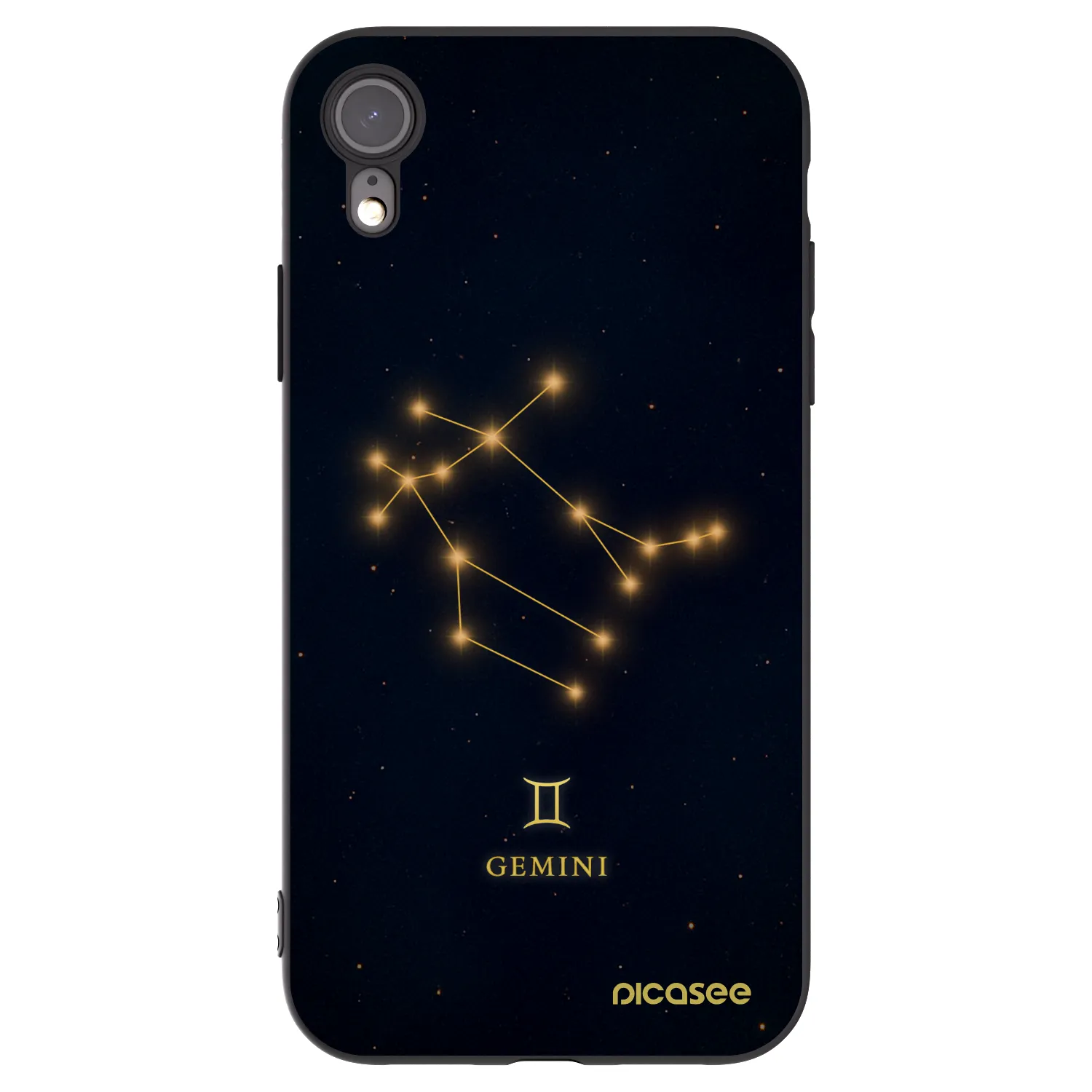 Picasee silikonowe czarne etui na Apple iPhone XR - GEMINI
