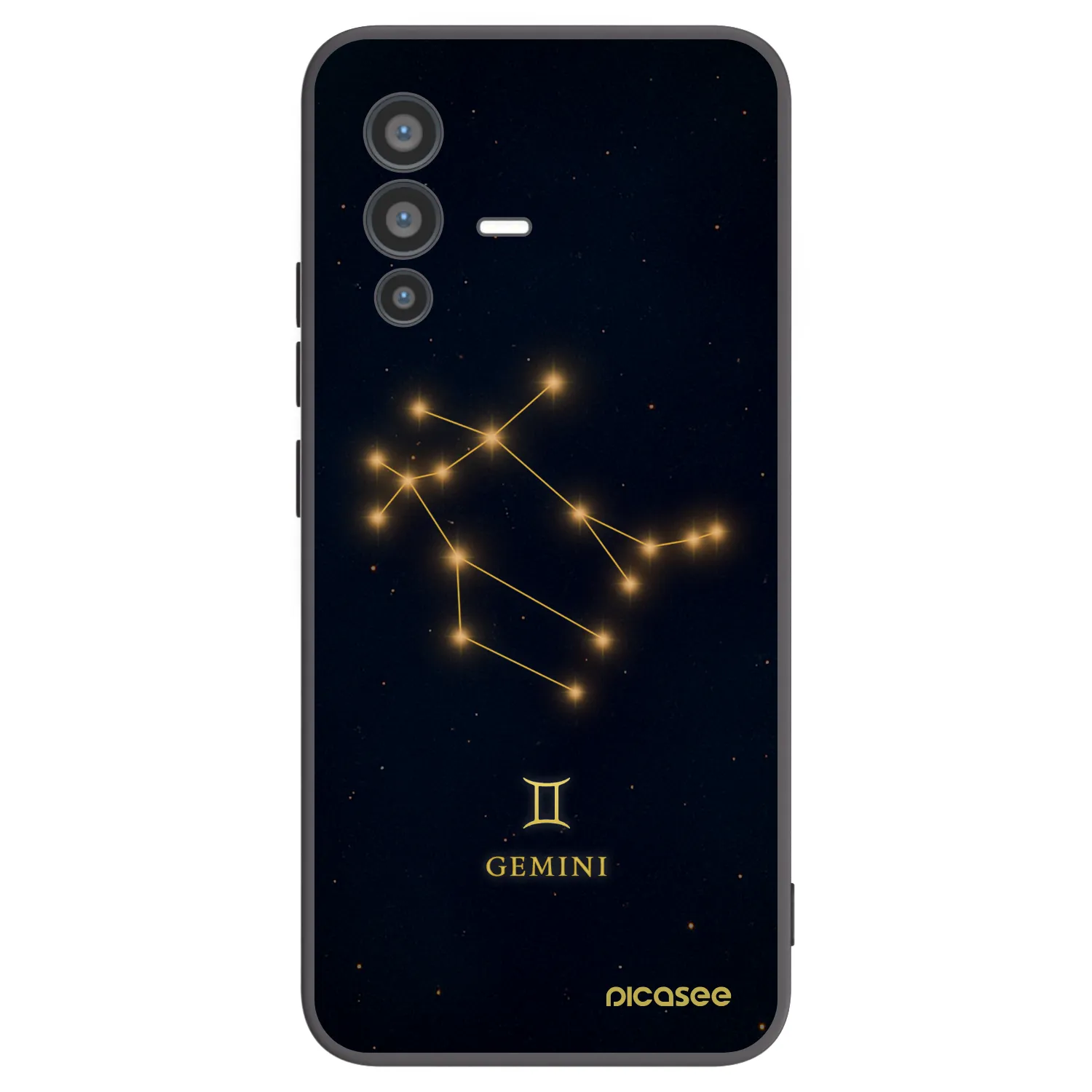 Picasee silikonowe czarne etui na Vivo V23 5G - GEMINI