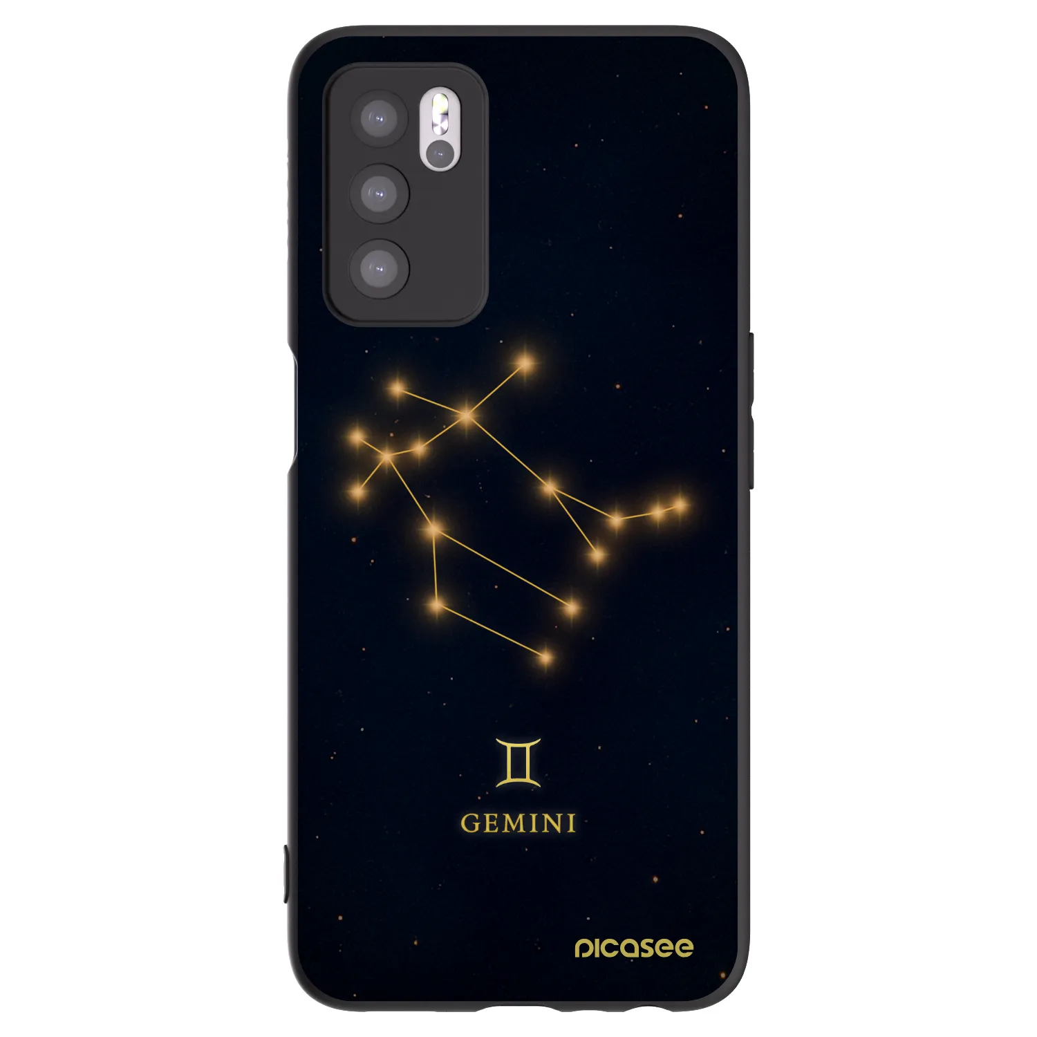 Picasee silikonowe czarne etui na OPPO A16s - GEMINI