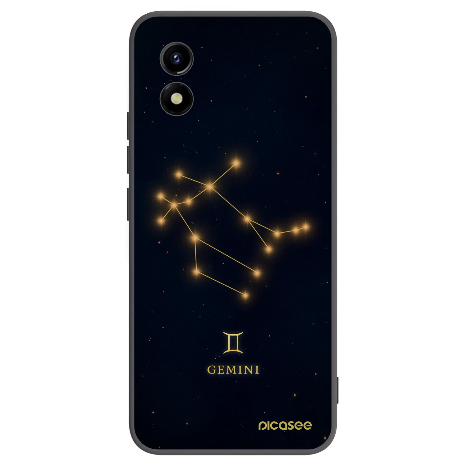 Picasee silikonowe czarne etui na Vivo Y01 - GEMINI