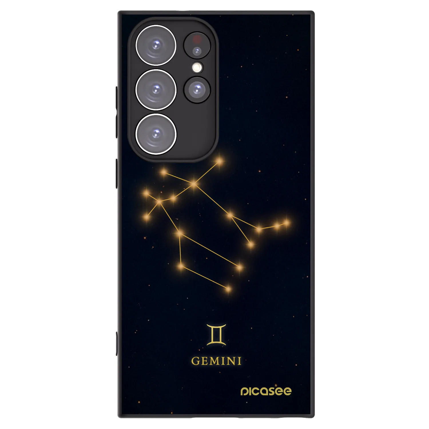 Picasee silikonowe czarne etui na Samsung Galaxy S23 Ultra 5G - GEMINI