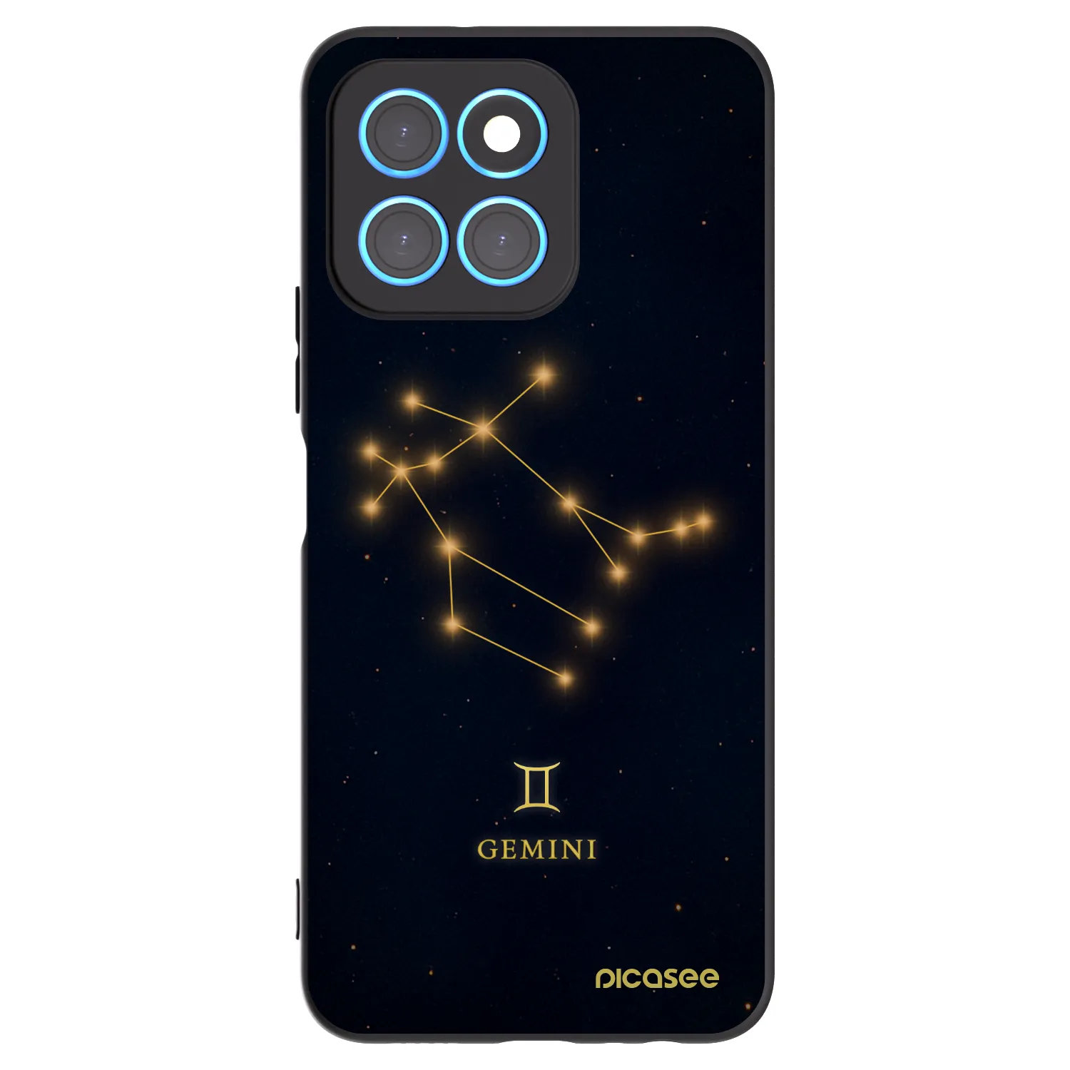 Picasee silikonowe czarne etui na Honor X8 5G - GEMINI