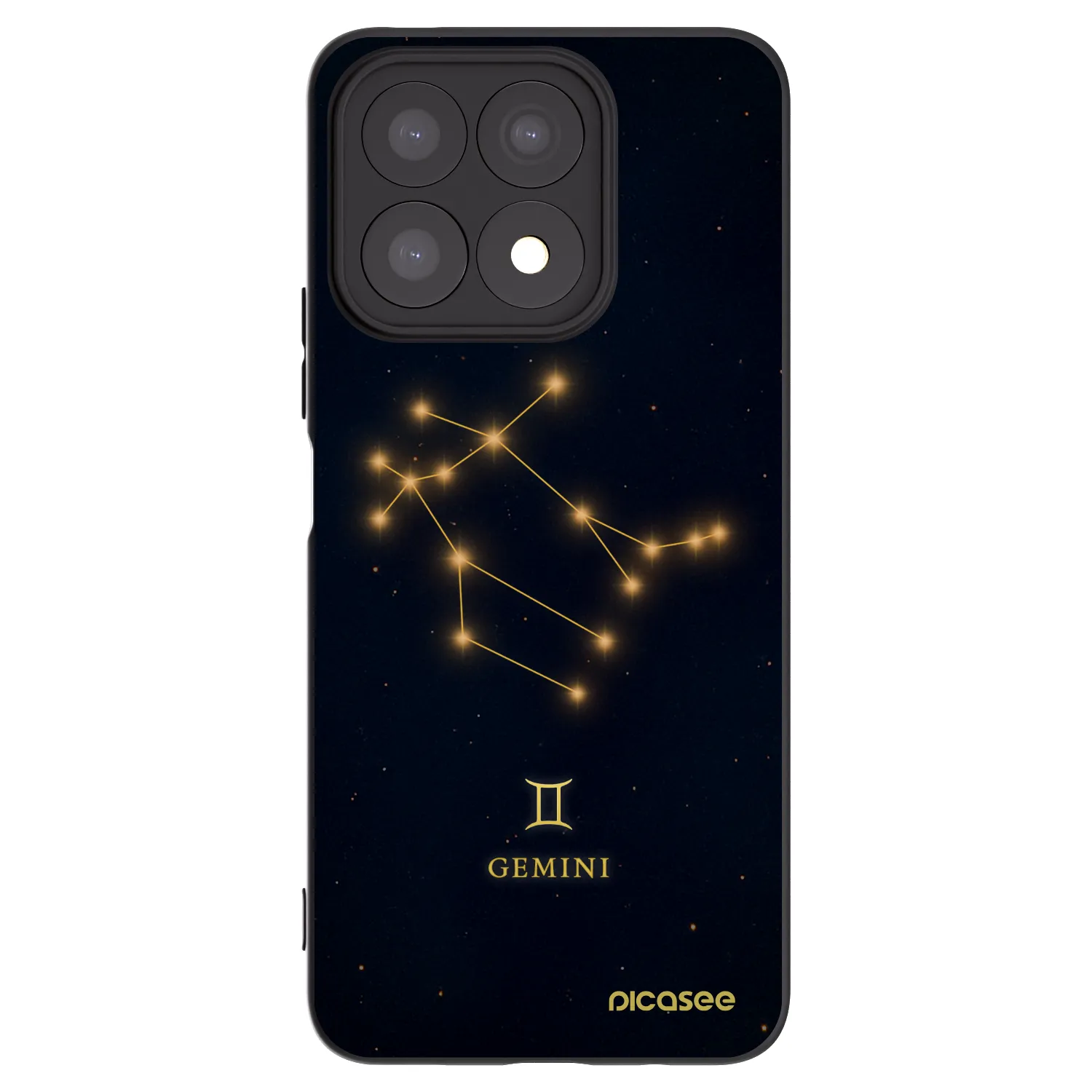 Picasee silikonowe czarne etui na Honor X8a - GEMINI