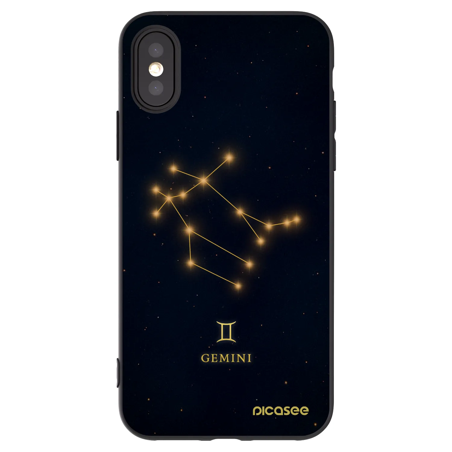Picasee silikonowe czarne etui na Apple iPhone X/XS - GEMINI