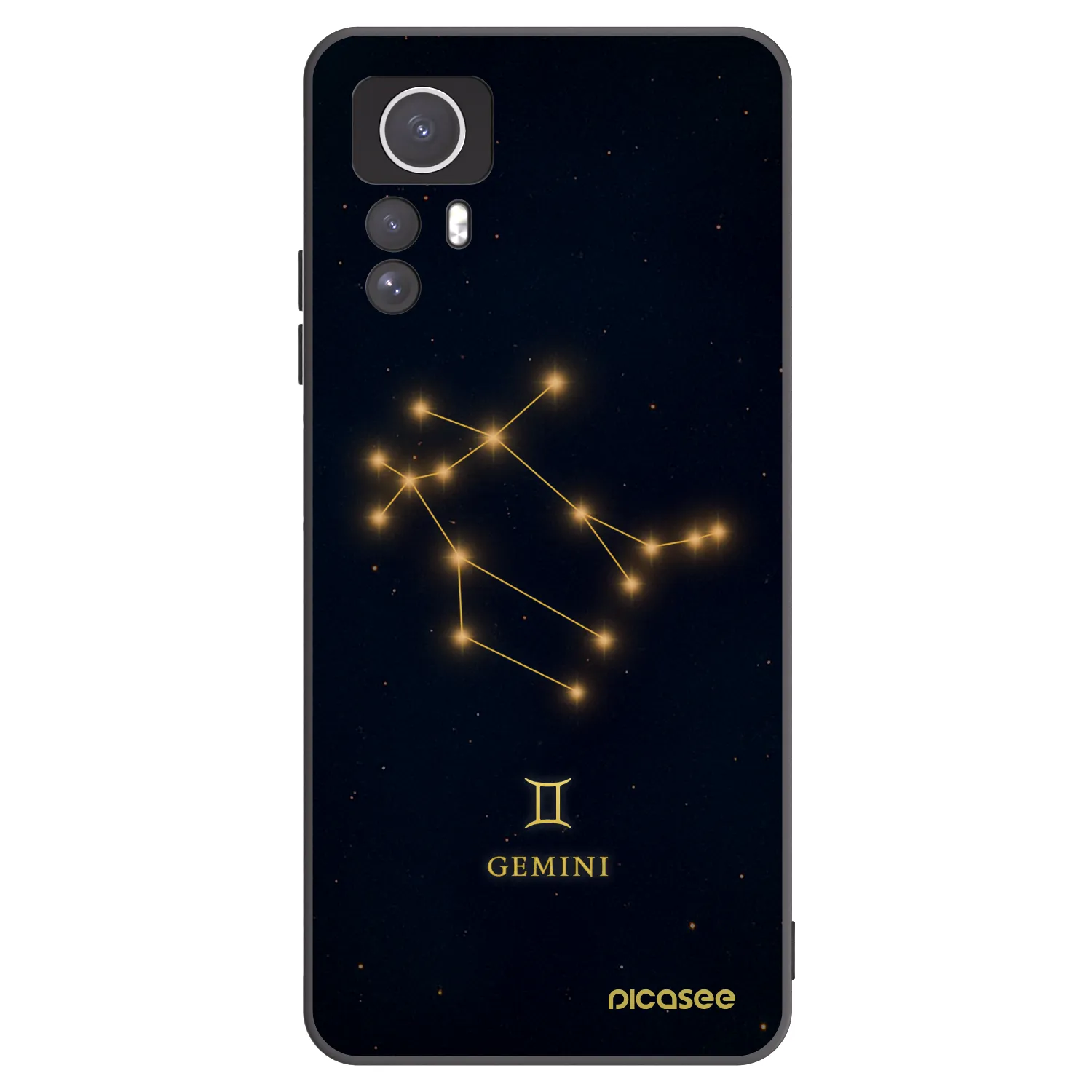 Picasee silikonowe czarne etui na Xiaomi Redmi Note 12S - GEMINI