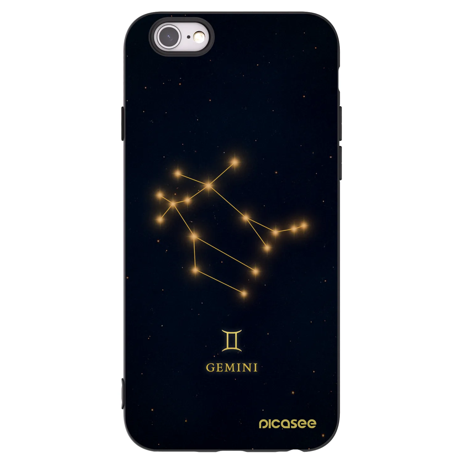 Picasee silikonowe czarne etui na Apple iPhone 6/6S - GEMINI