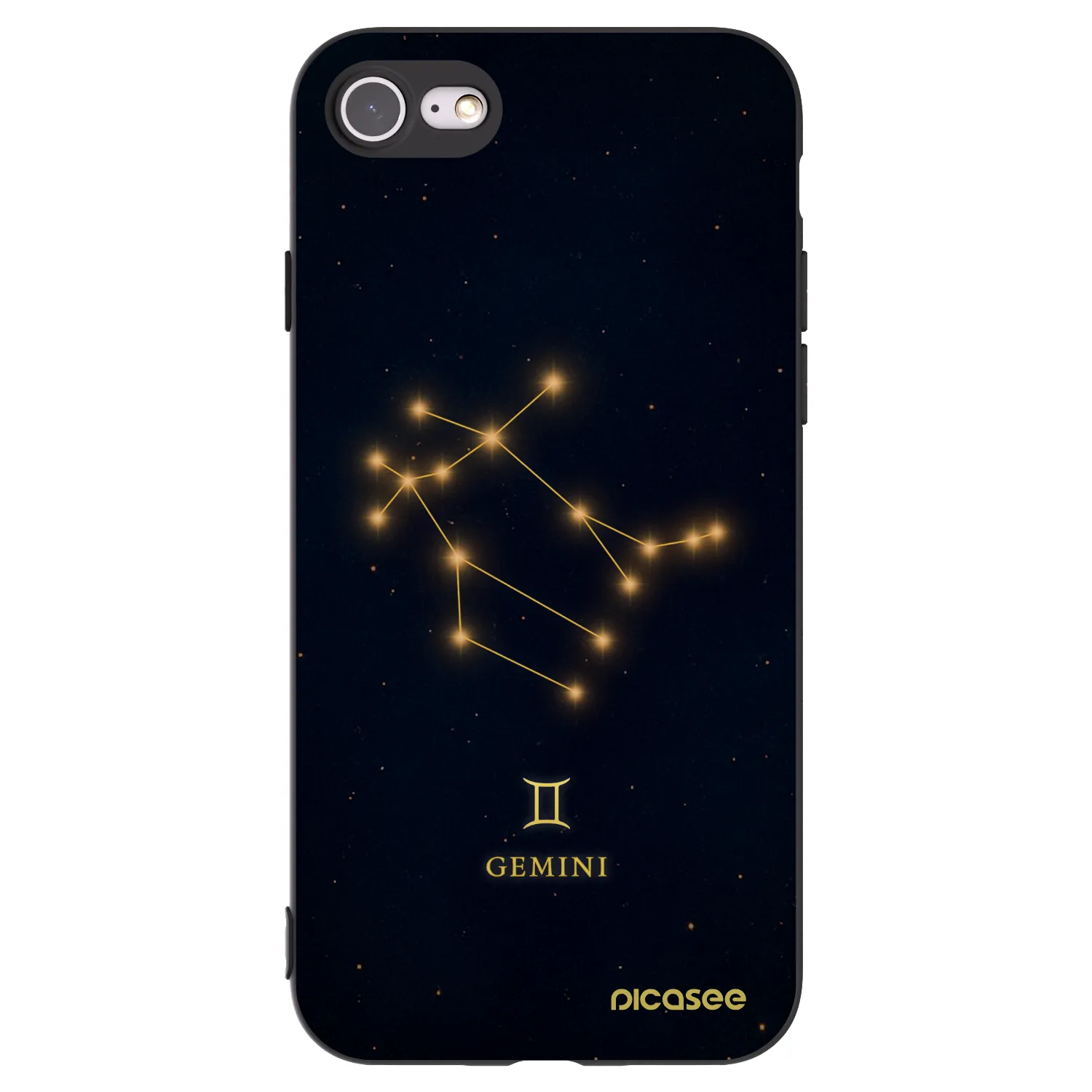 Picasee silikonowe czarne etui na Apple iPhone 7 - GEMINI