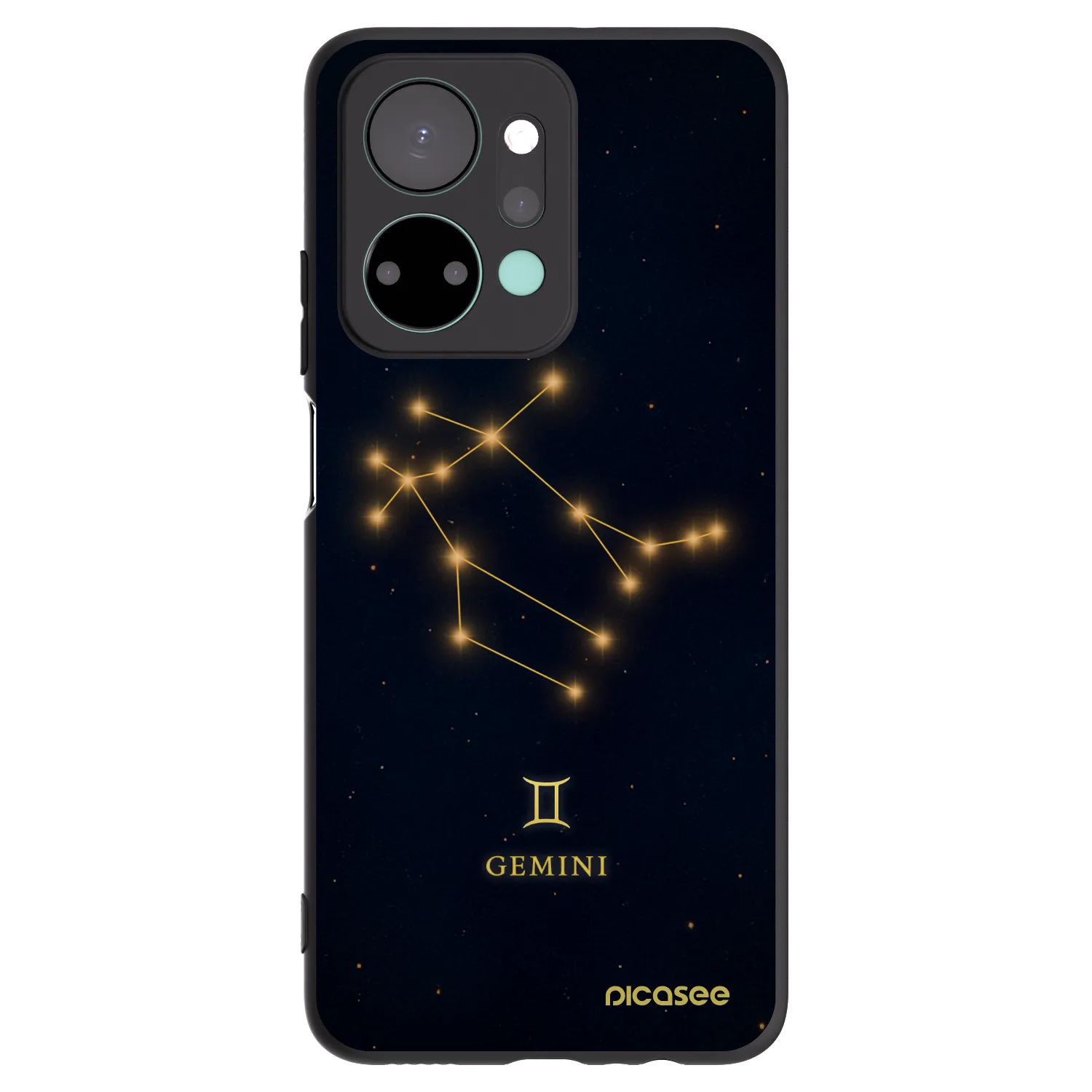 Picasee silikonowe czarne etui na Honor X7a - GEMINI