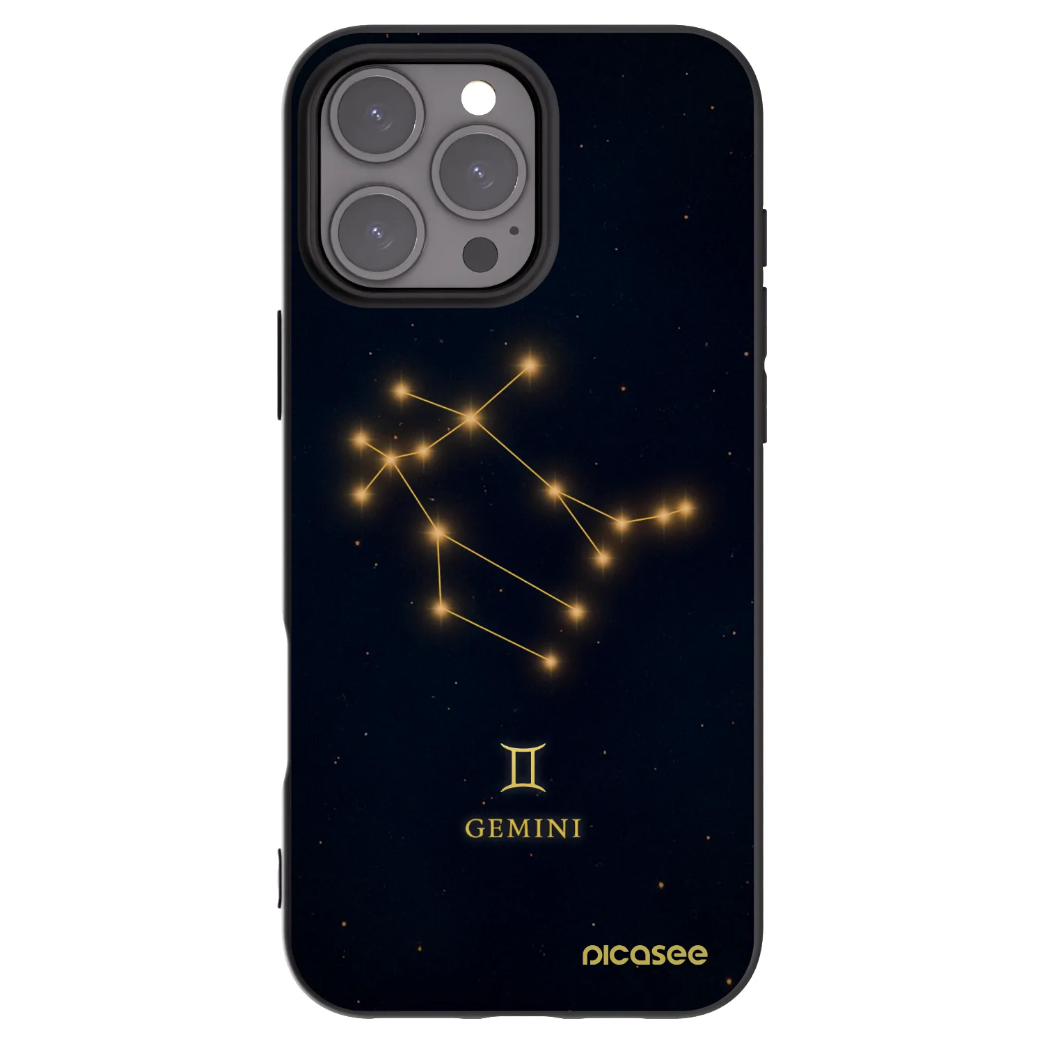 Picasee silikonowe czarne etui na Apple iPhone 16 Pro Max - GEMINI