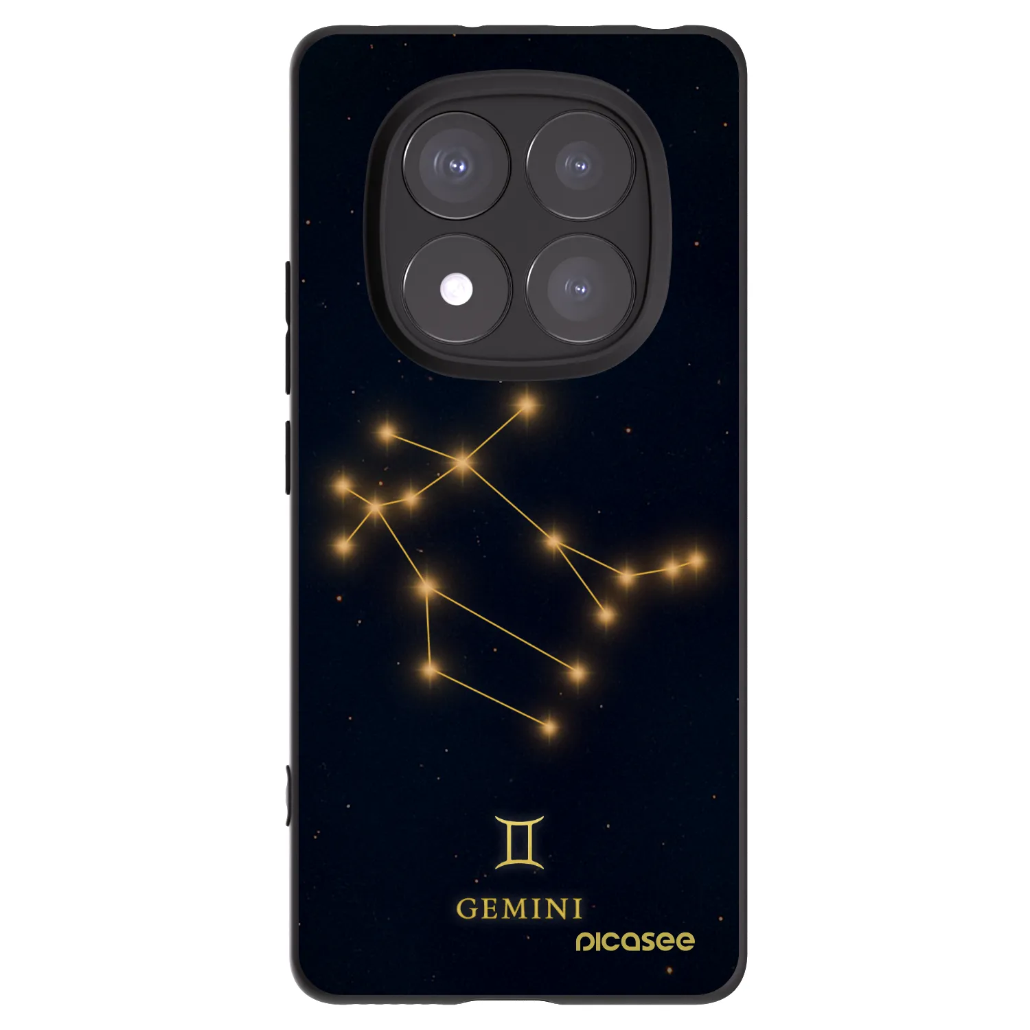 Picasee silikonowe czarne etui na Xiaomi Redmi Note 14 Pro 5G - GEMINI