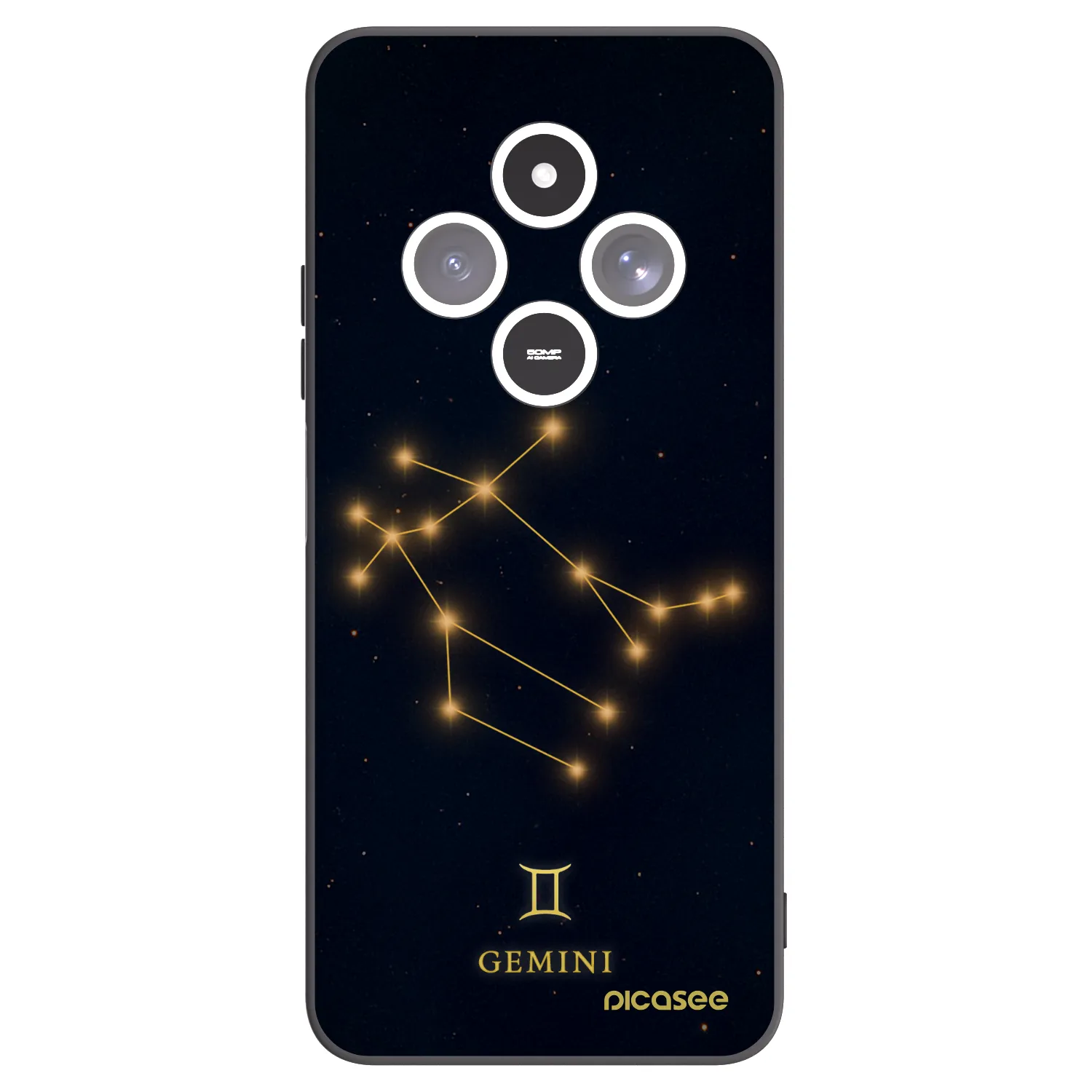 Picasee silikonowe czarne etui na Xiaomi Redmi 14C - GEMINI