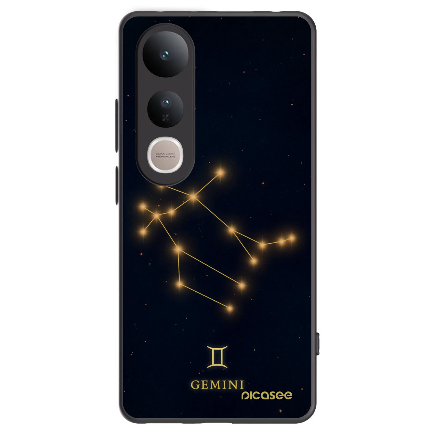 Picasee silikonowe czarne etui na Vivo V50 Lite 5G - GEMINI