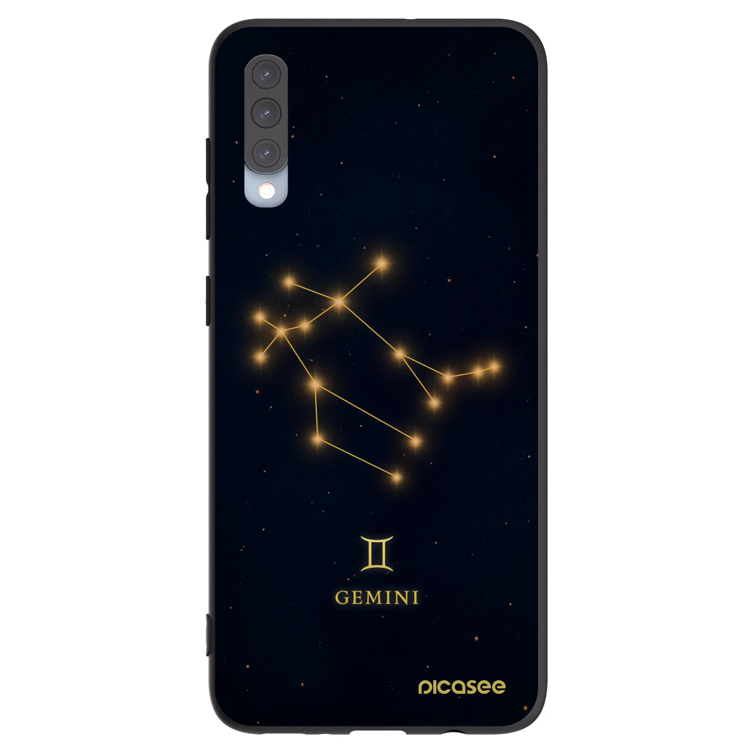 Picasee silikonowe czarne etui na Samsung Galaxy A70 A705F - GEMINI