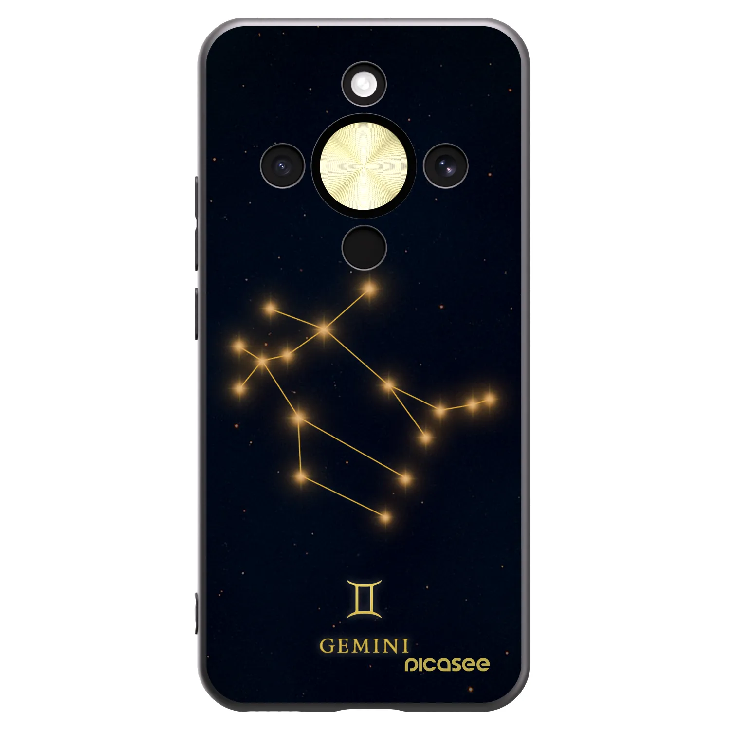 Picasee silikonowe czarne etui na Honor Magic8 Lite 5G - GEMINI