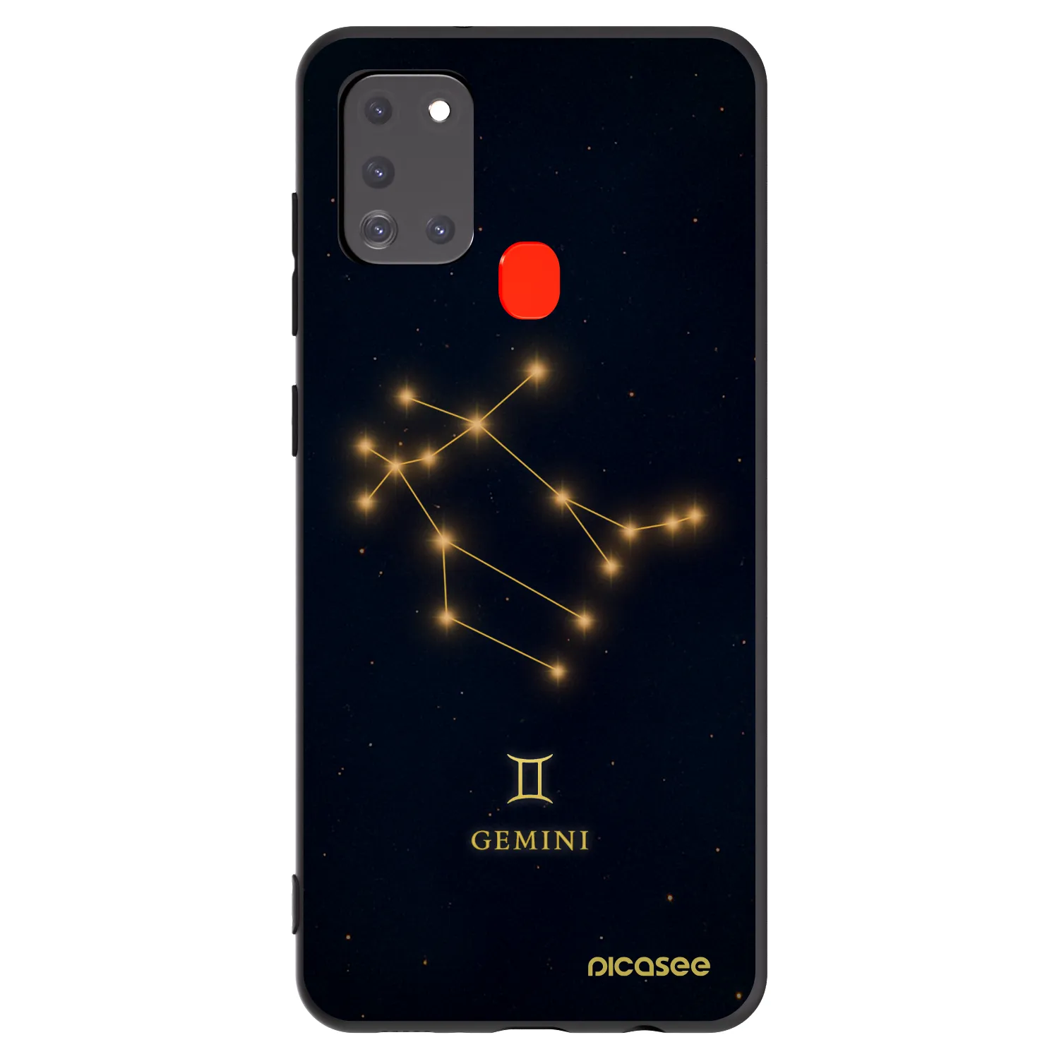 Picasee silikonowe czarne etui na Samsung Galaxy A21s - GEMINI