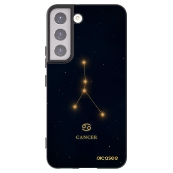 Picasee silikonowe czarne etui na Samsung Galaxy S22 5G - CANCER