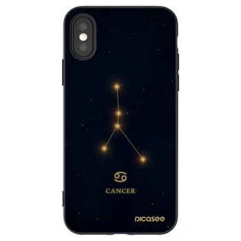 Picasee silikonowe czarne etui na Apple iPhone X/XS - CANCER