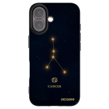 Picasee silikonowe czarne etui na Apple iPhone 16 - CANCER