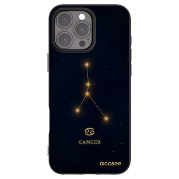Picasee silikonowe czarne etui na Apple iPhone 16 Pro Max - CANCER