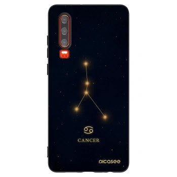 Picasee silikonowe czarne etui na Huawei P30 - CANCER