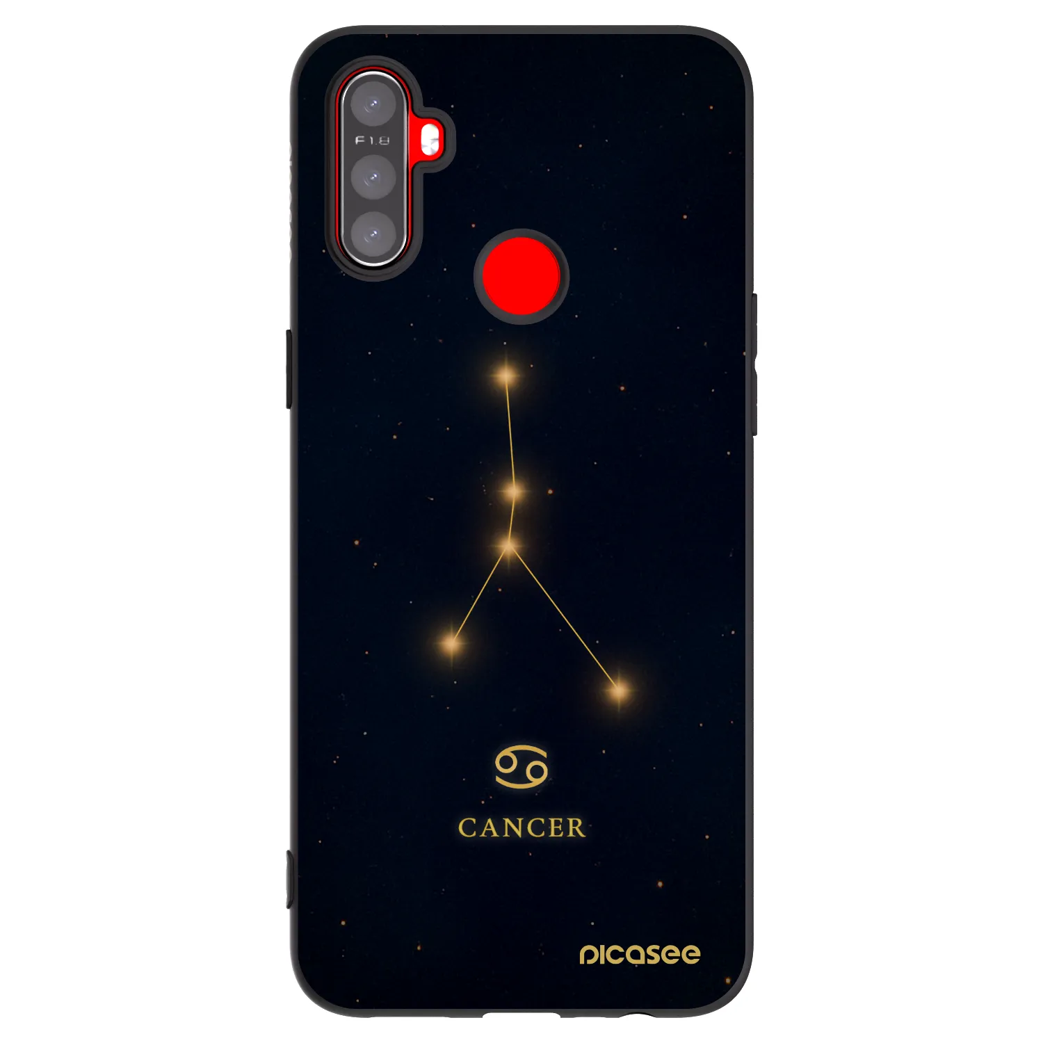 Picasee silikonowe czarne etui na Realme C3 - CANCER