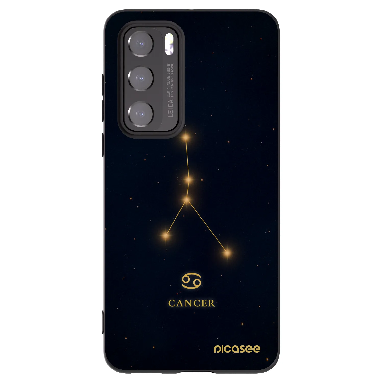 Picasee silikonowe czarne etui na Huawei P40 - CANCER