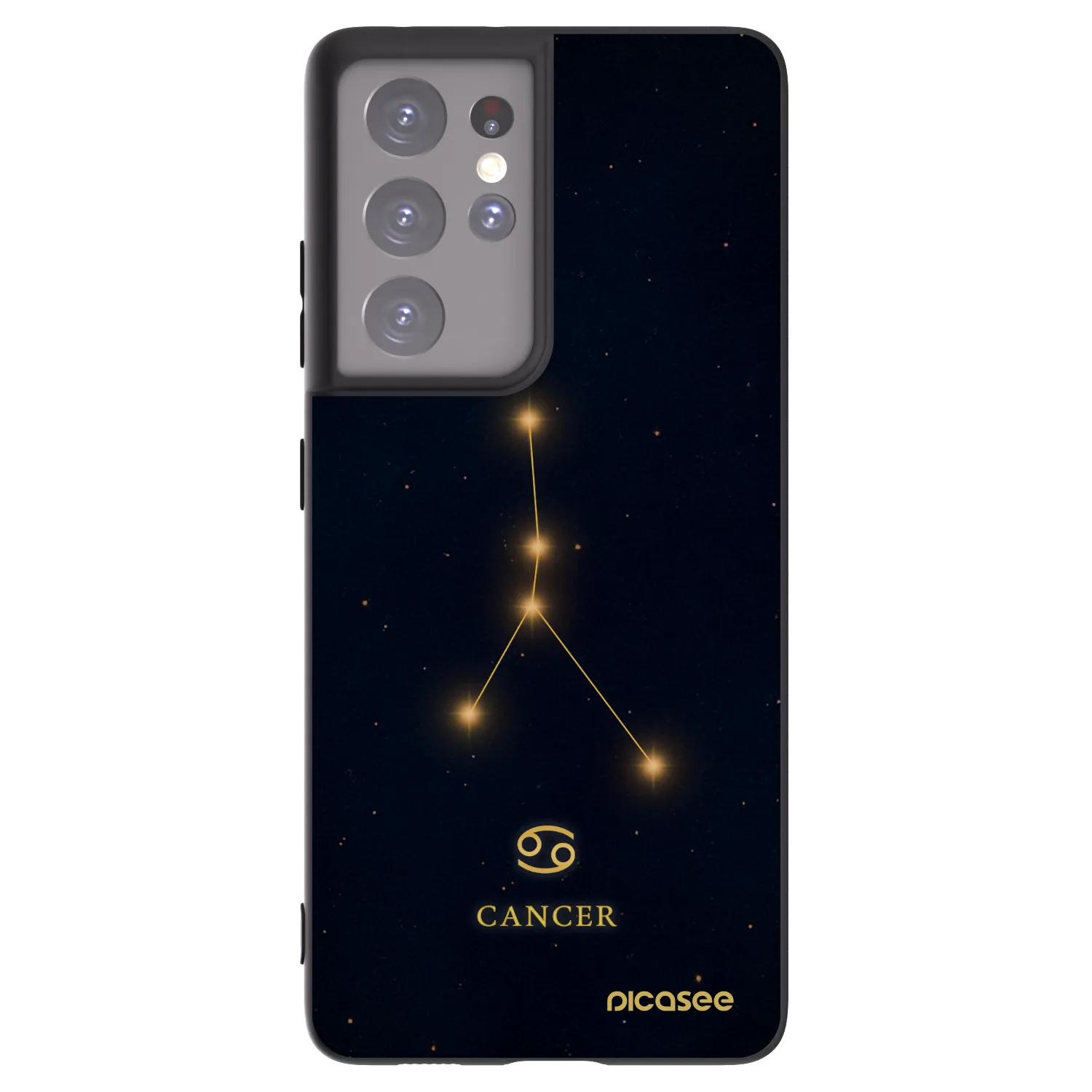 Picasee silikonowe czarne etui na Samsung Galaxy S21 Ultra 5G G998B - CANCER