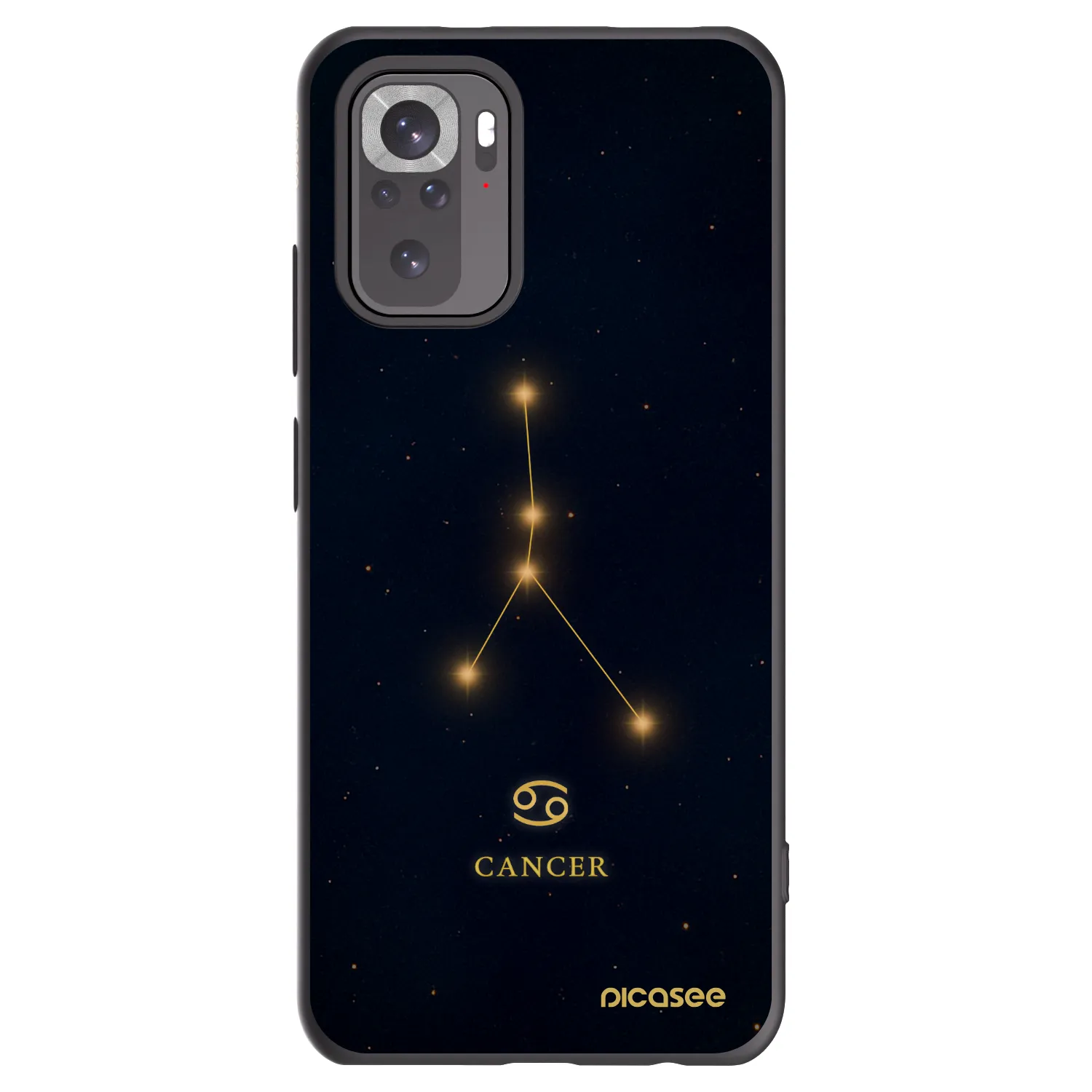 Picasee silikonowe czarne etui na Xiaomi Redmi Note 10S - CANCER