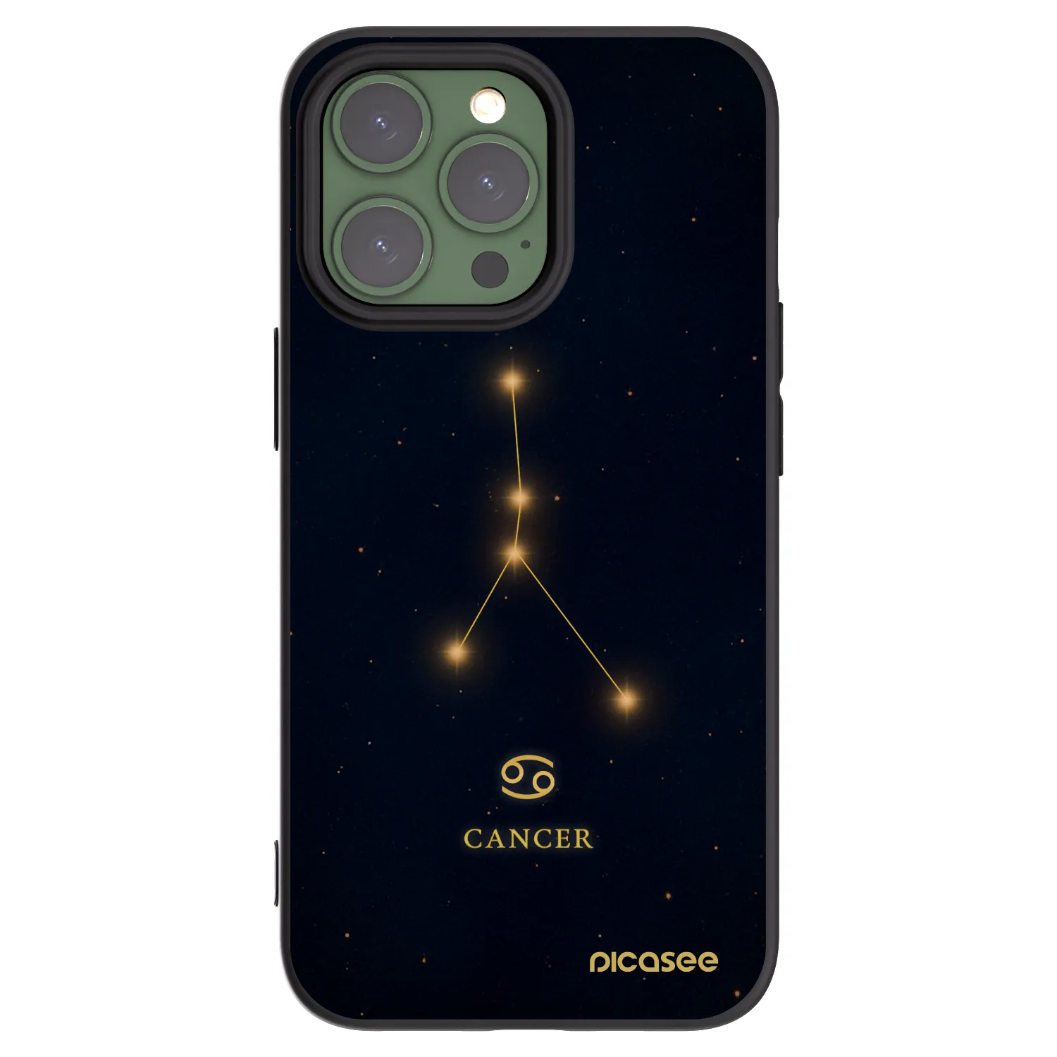 Picasee silikonowe czarne etui na Apple iPhone 13 Pro - CANCER