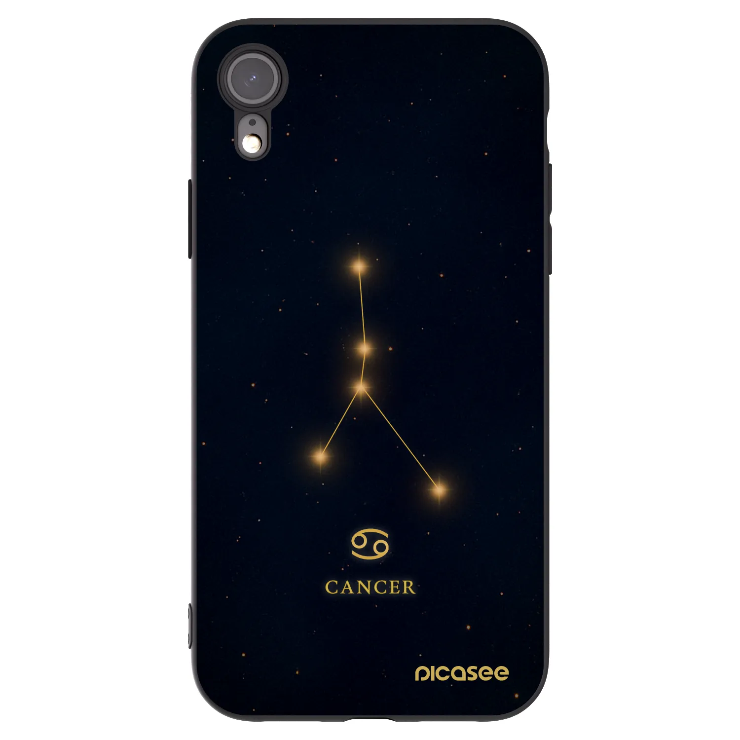 Picasee silikonowe czarne etui na Apple iPhone XR - CANCER