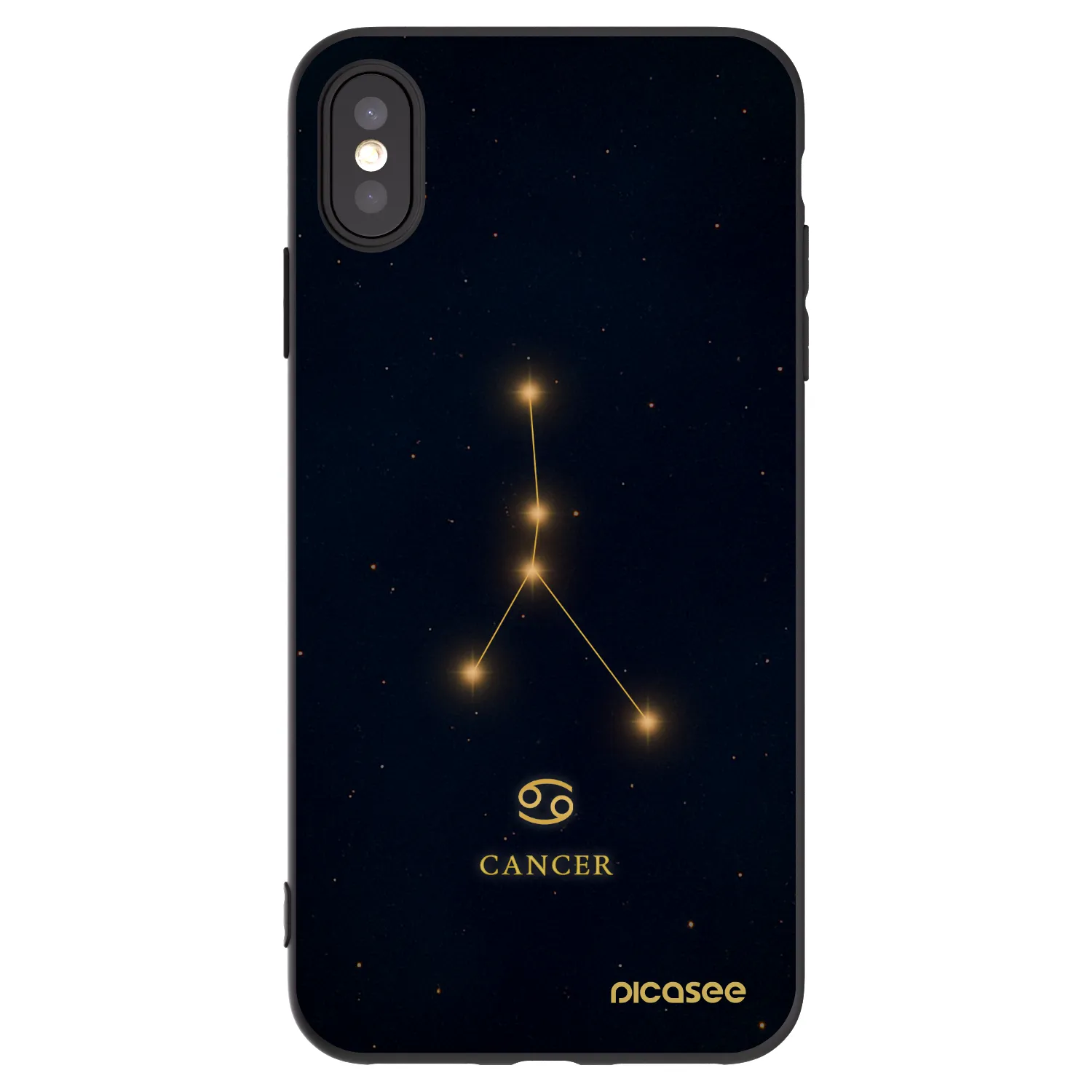 Picasee silikonowe czarne etui na Apple iPhone XS Max - CANCER