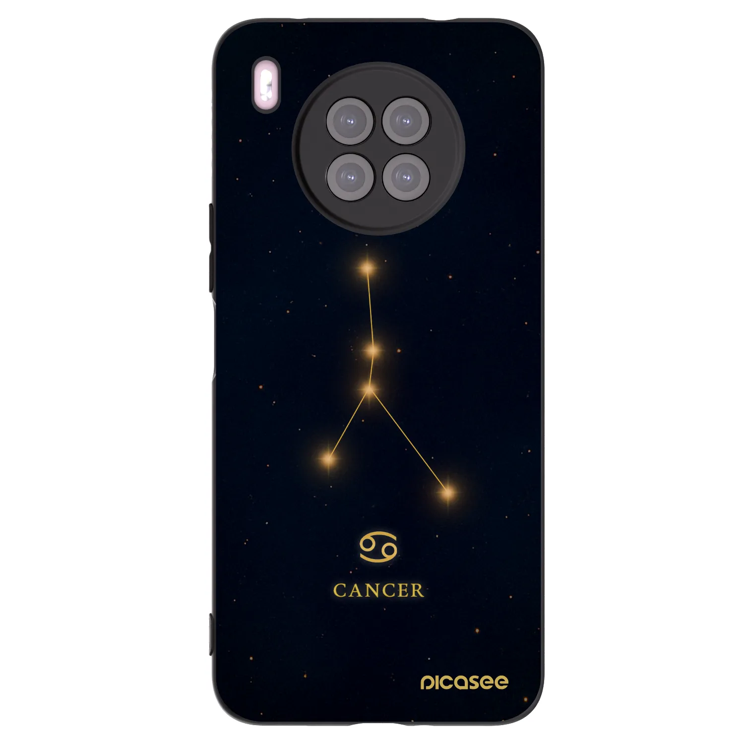 Picasee silikonowe czarne etui na Huawei Nova 8i - CANCER