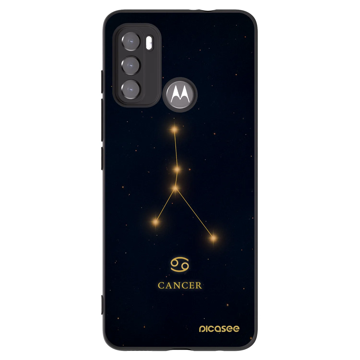 Picasee silikonowe czarne etui na Motorola Moto G60 - CANCER