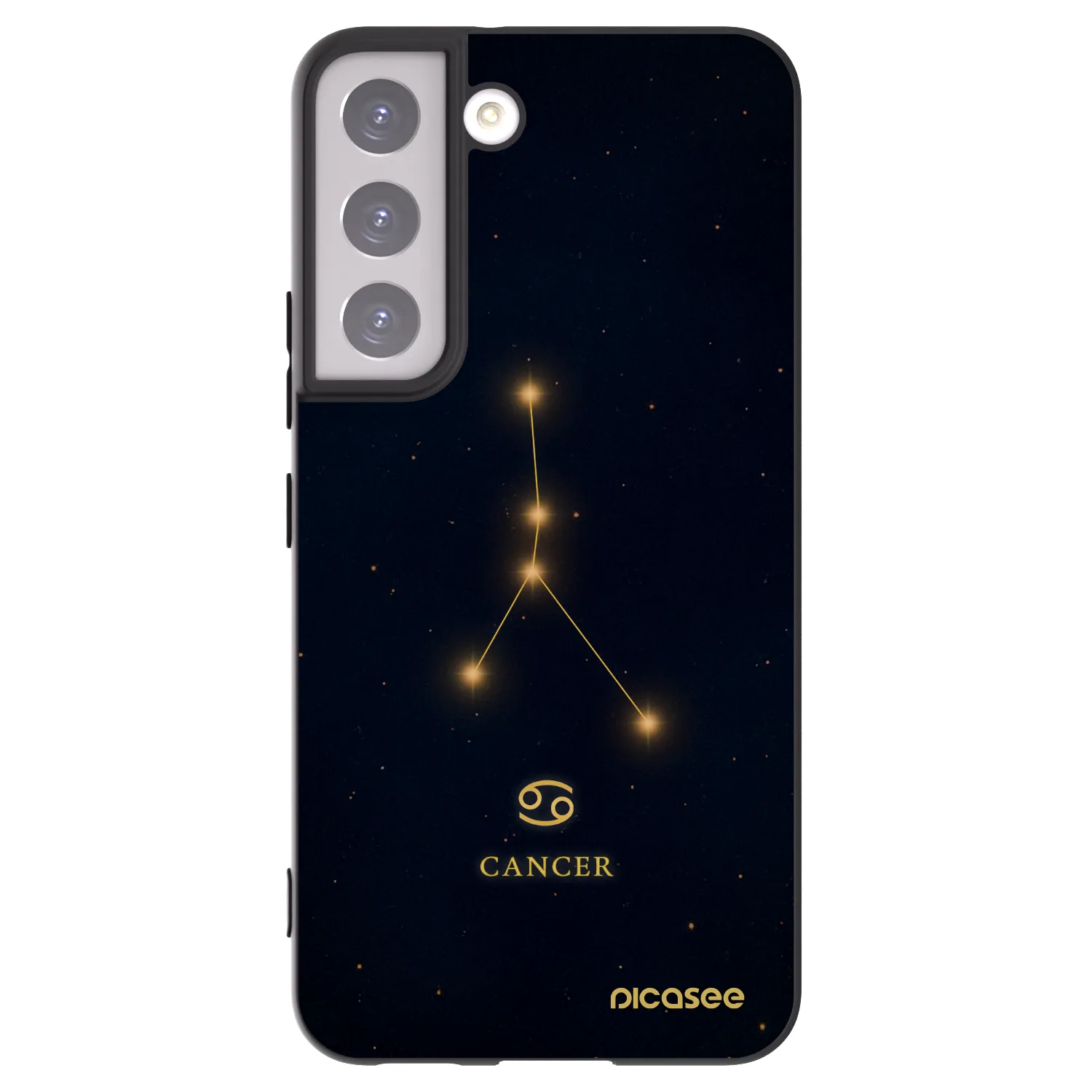 Picasee silikonowe czarne etui na Samsung Galaxy S22 5G - CANCER