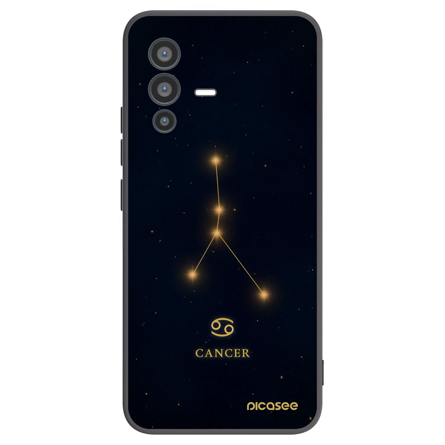 Picasee silikonowe czarne etui na Vivo V23 5G - CANCER