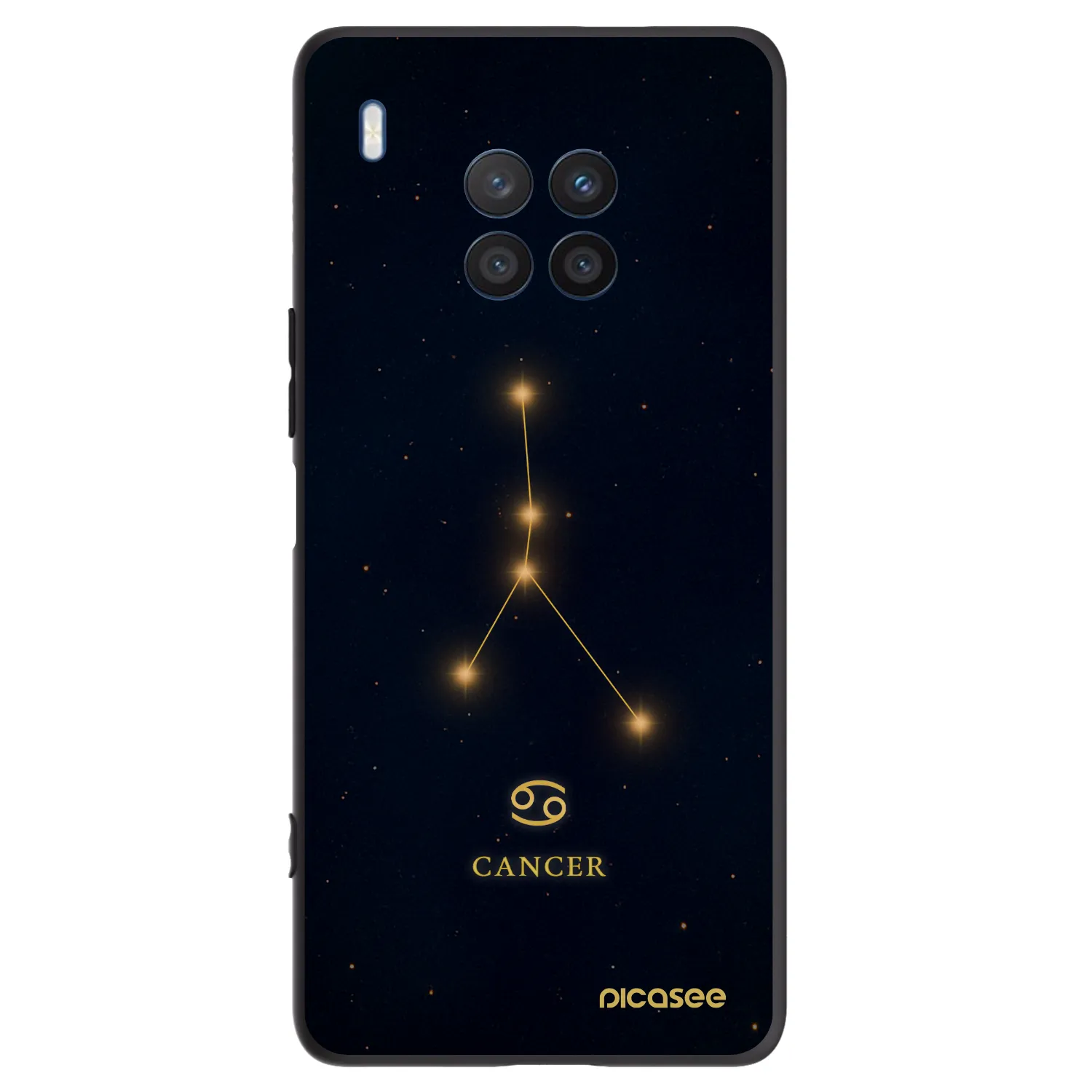 Picasee silikonowe czarne etui na Honor 50 Lite - CANCER