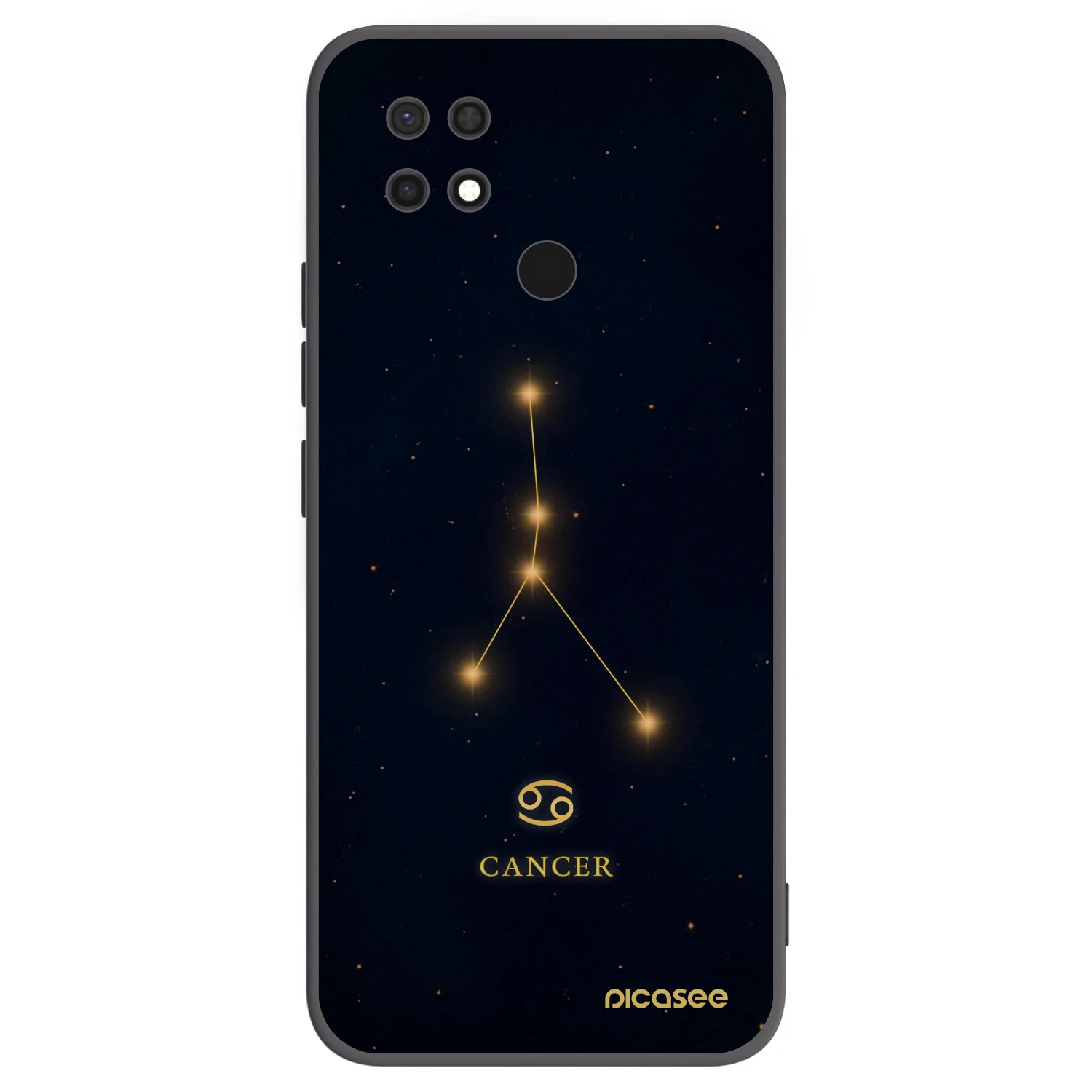 Picasee silikonowe czarne etui na Xiaomi Redmi 10C - CANCER