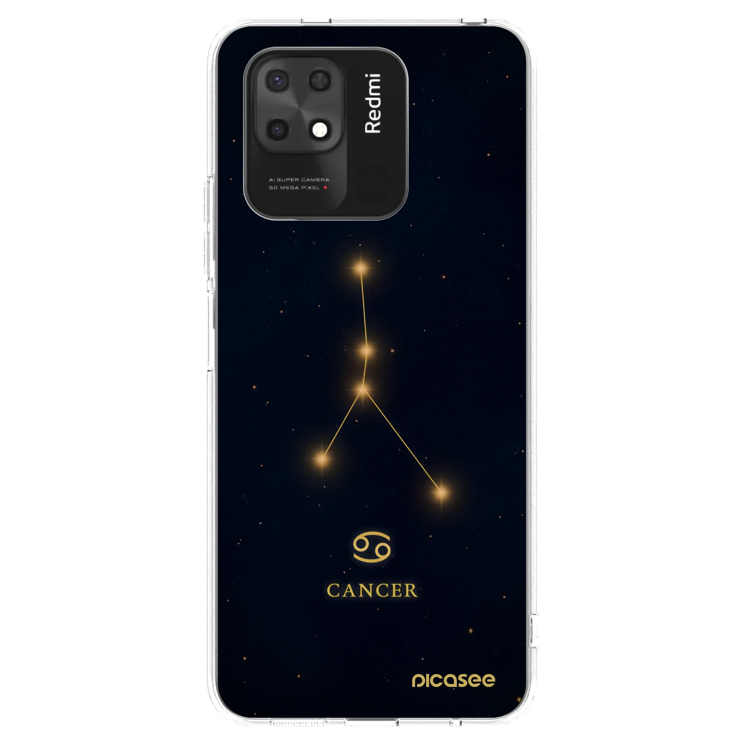 Picasee silikonowe przeźroczyste etui na Xiaomi Redmi 10C - CANCER