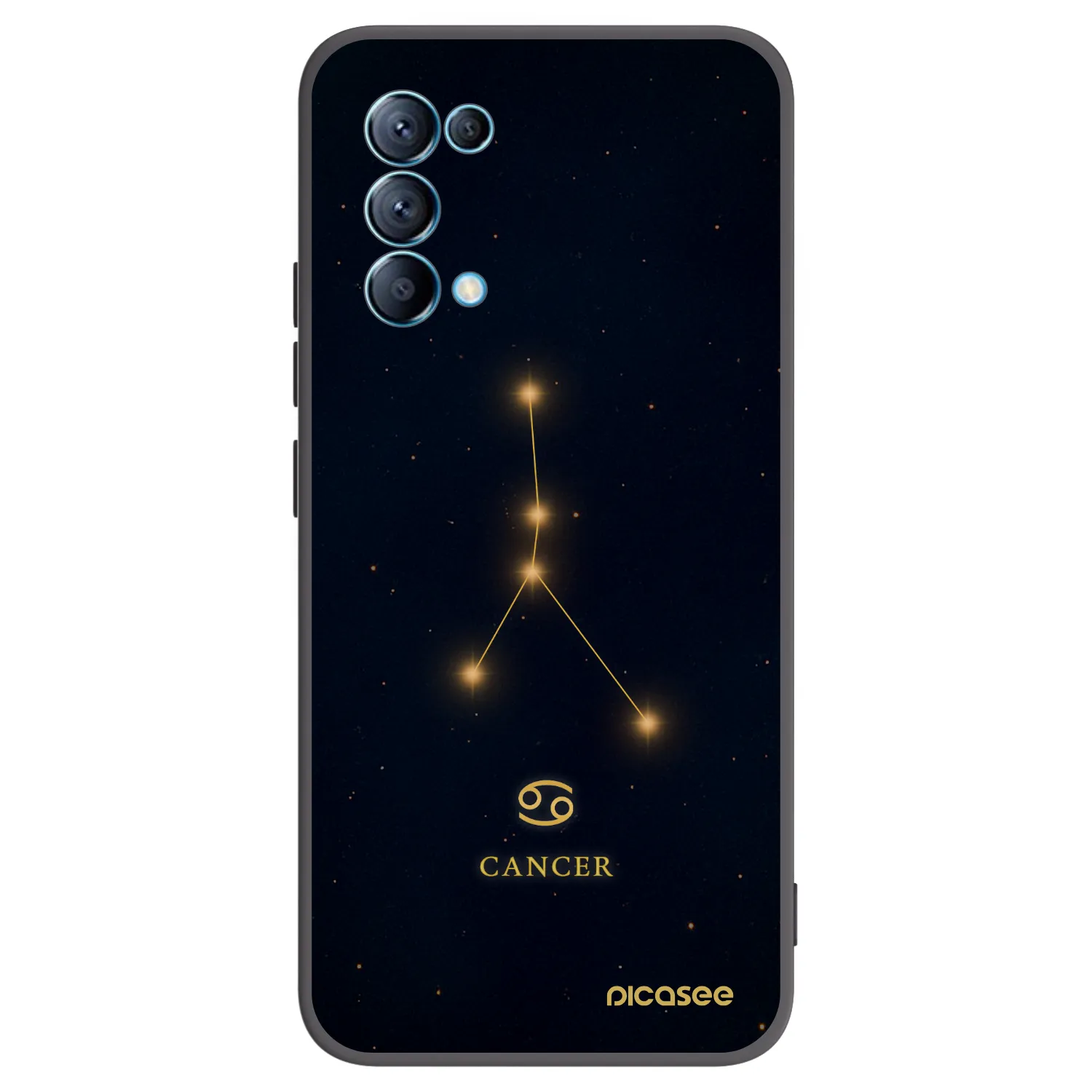 Picasee silikonowe czarne etui na OPPO Reno 5 5G - CANCER