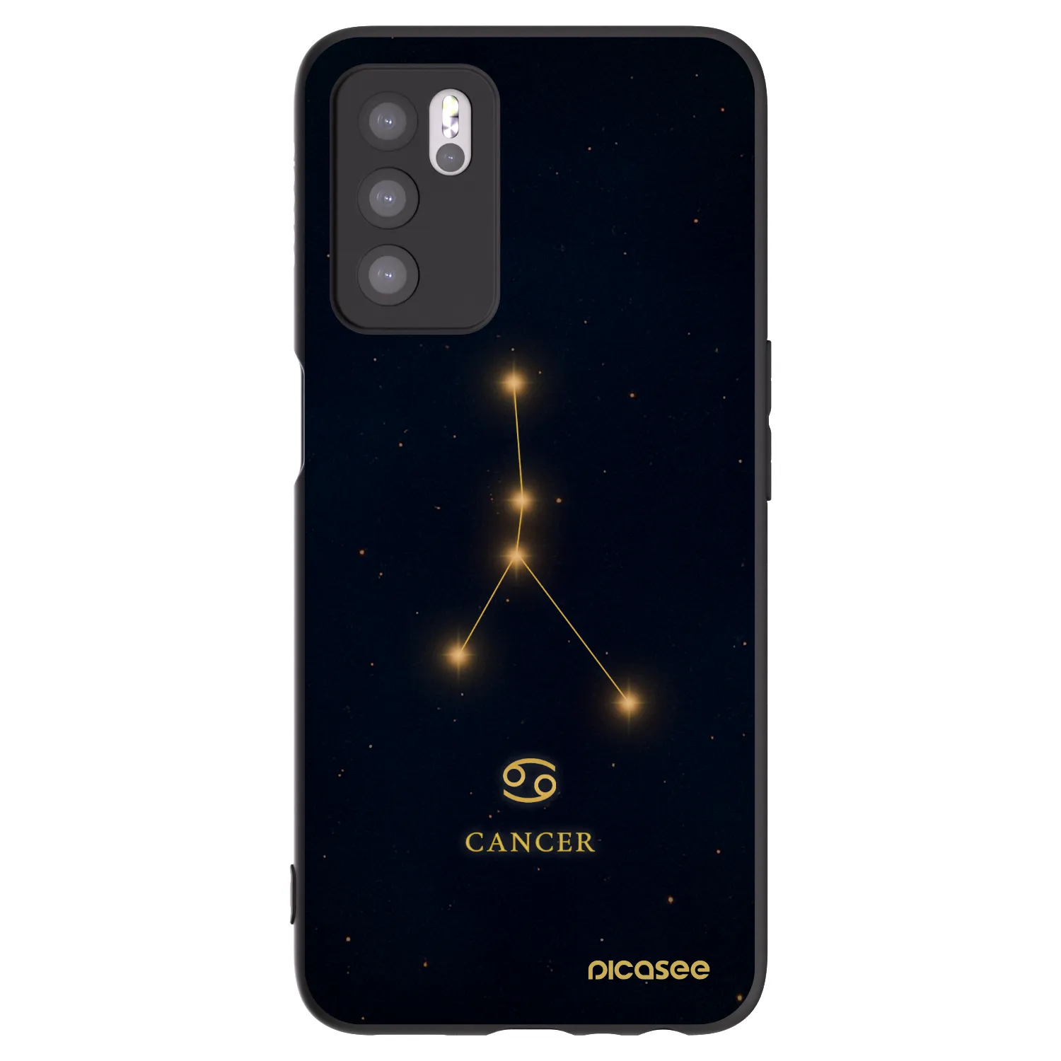 Picasee silikonowe czarne etui na OPPO A16s - CANCER