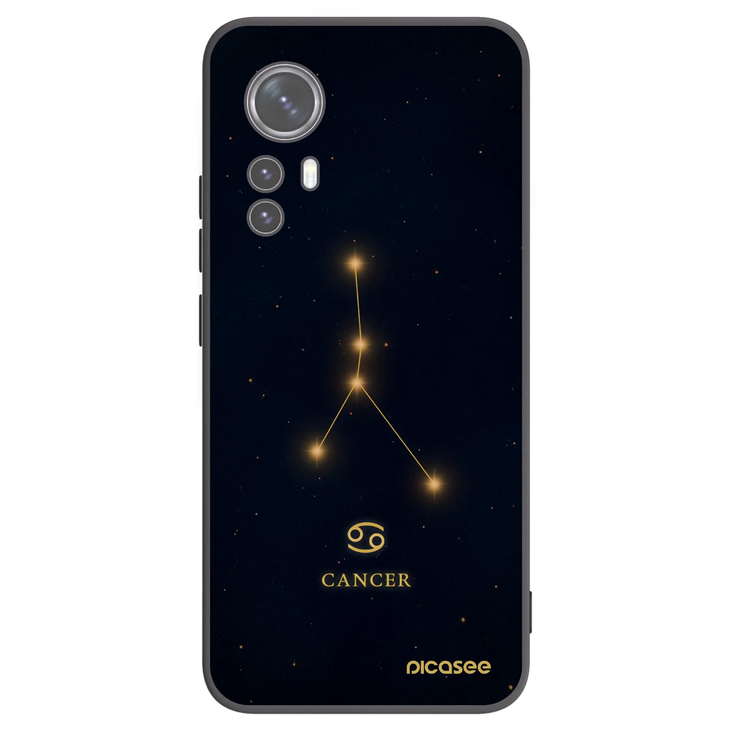 Picasee silikonowe czarne etui na Xiaomi 12X - CANCER