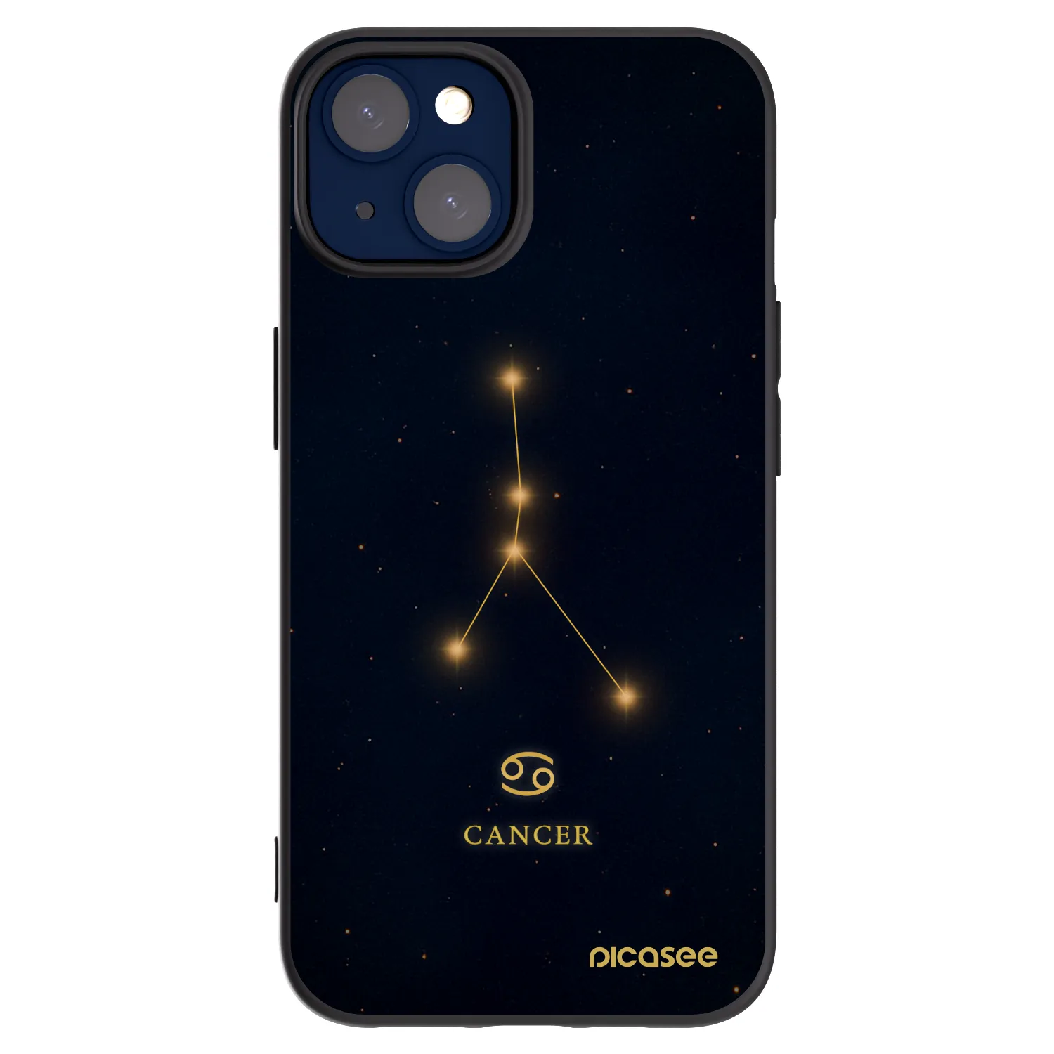 Picasee silikonowe czarne etui na Apple iPhone 14 - CANCER